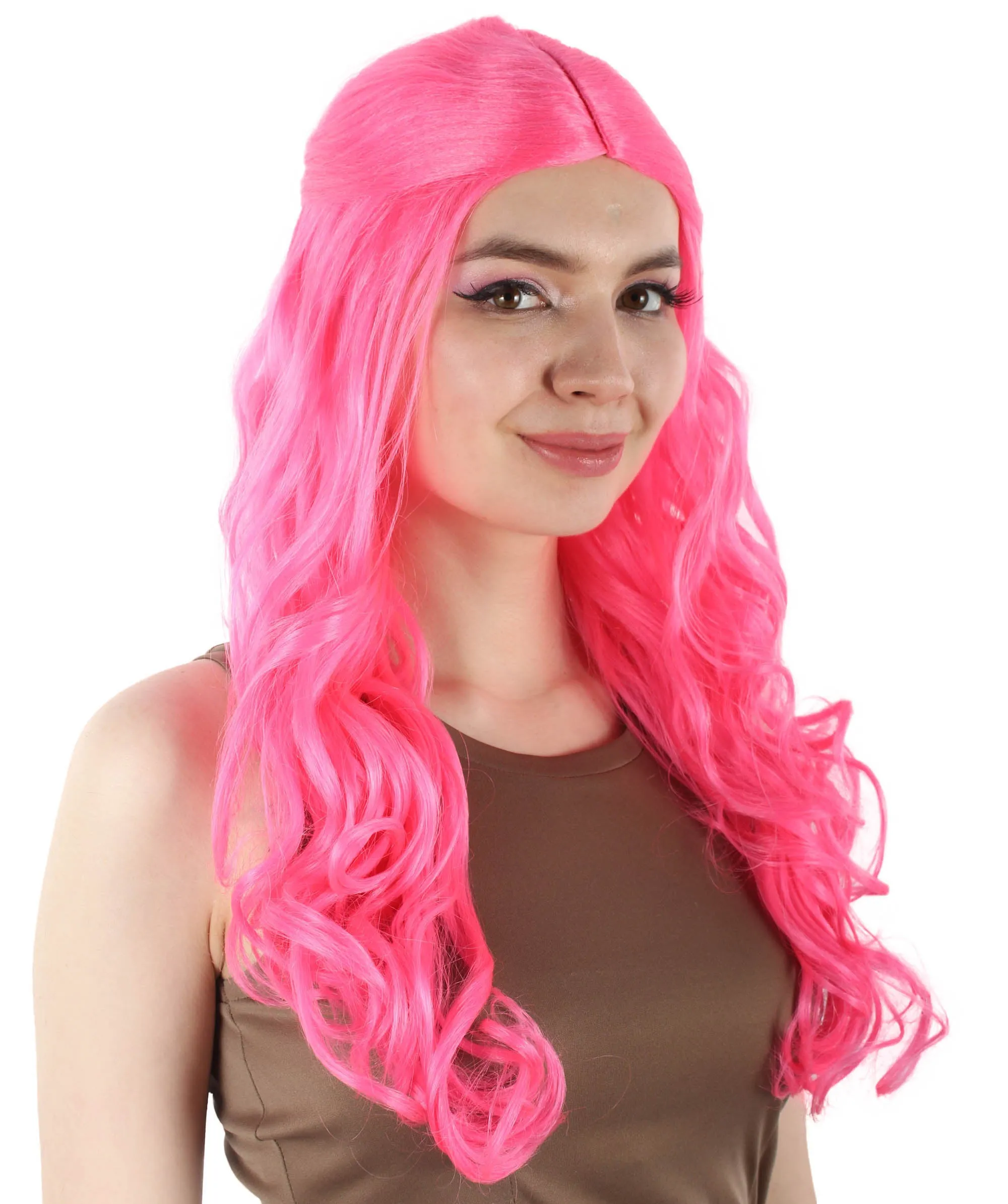 HPO Adult Women's Long Curly Colorful Cosplay Base Wig | Multiple Color Options
