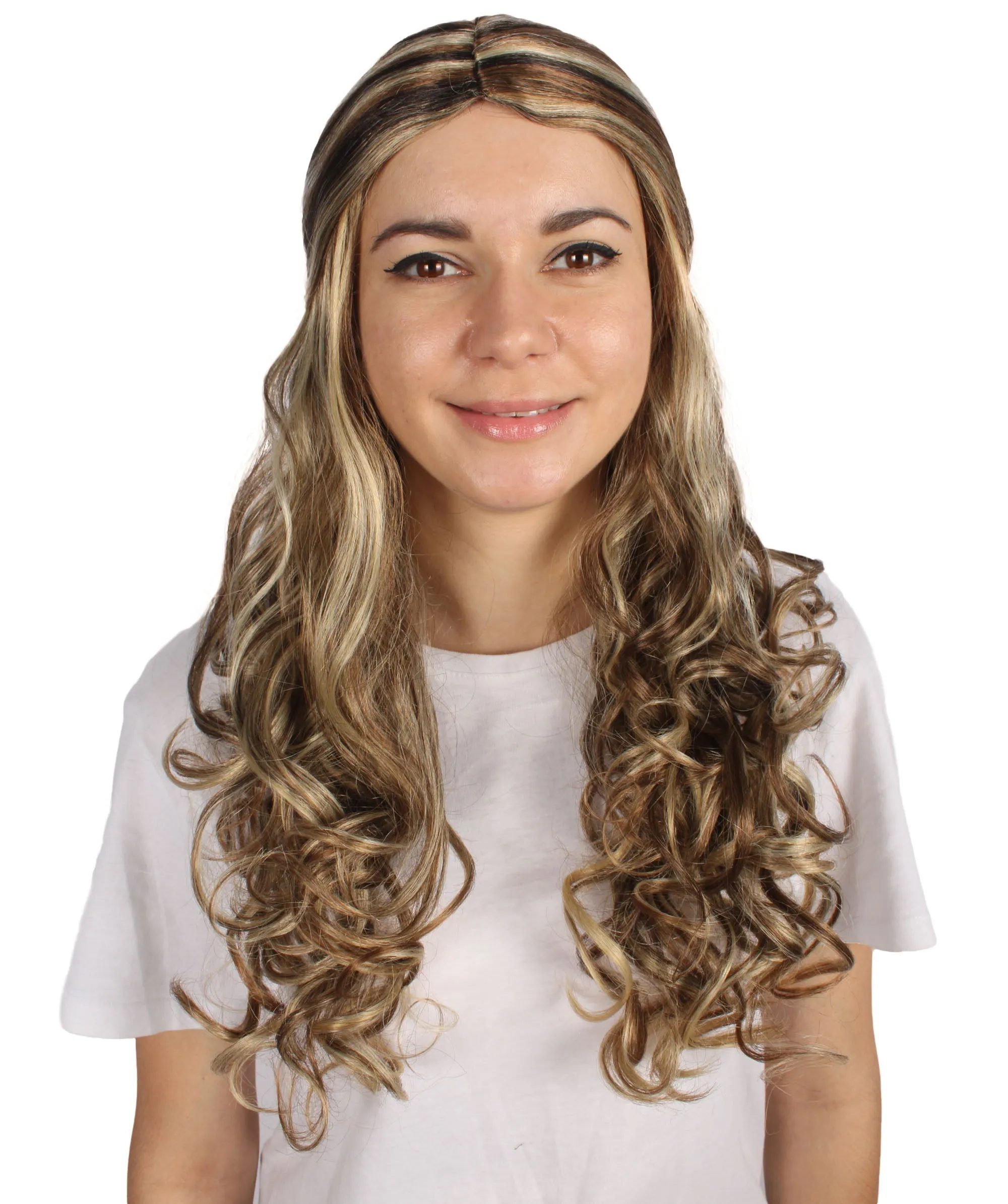 HPO Adult Women's Long Curly Colorful Cosplay Base Wig | Multiple Color Options