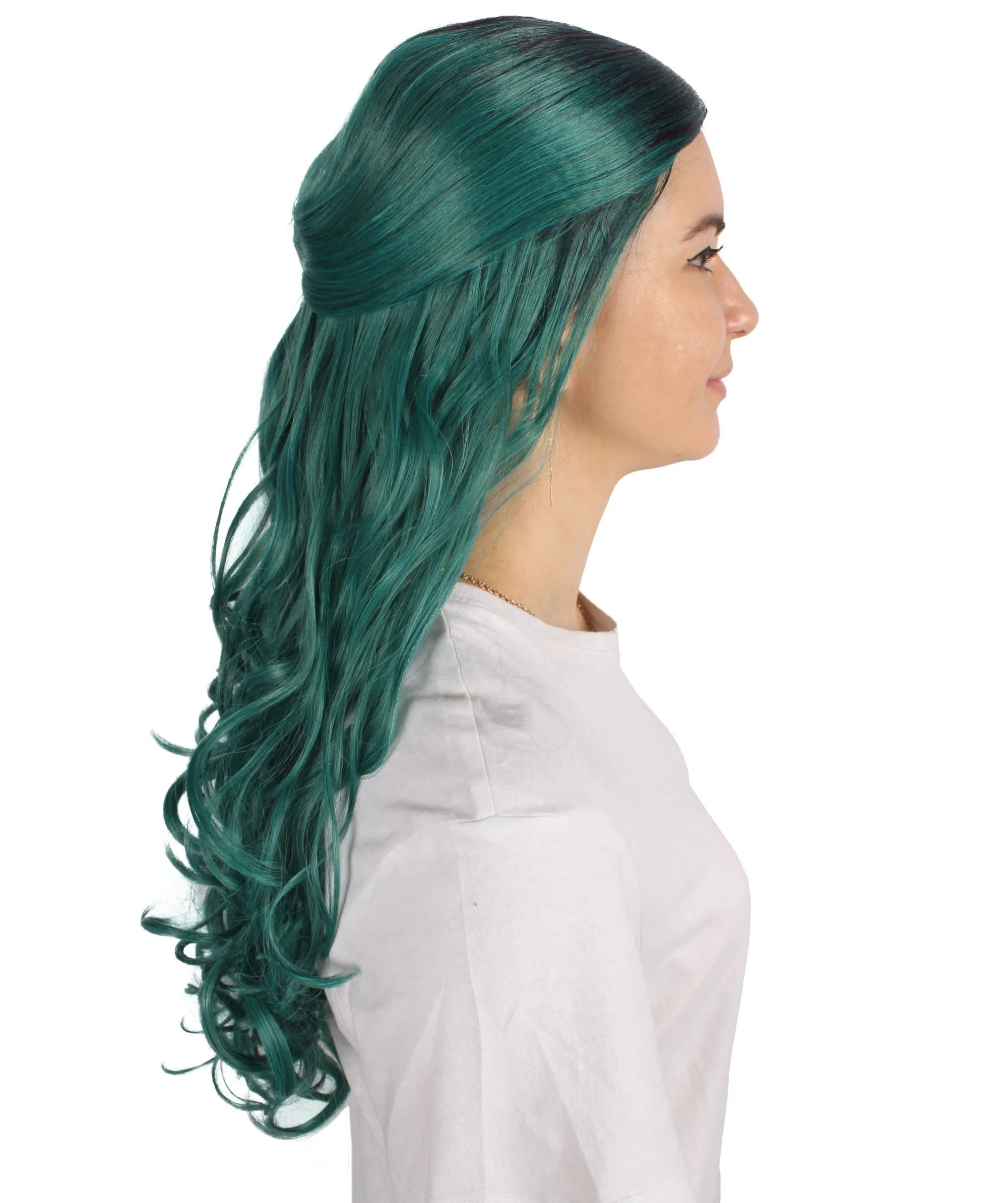 HPO Adult Women's Long Curly Colorful Cosplay Base Wig | Multiple Color Options