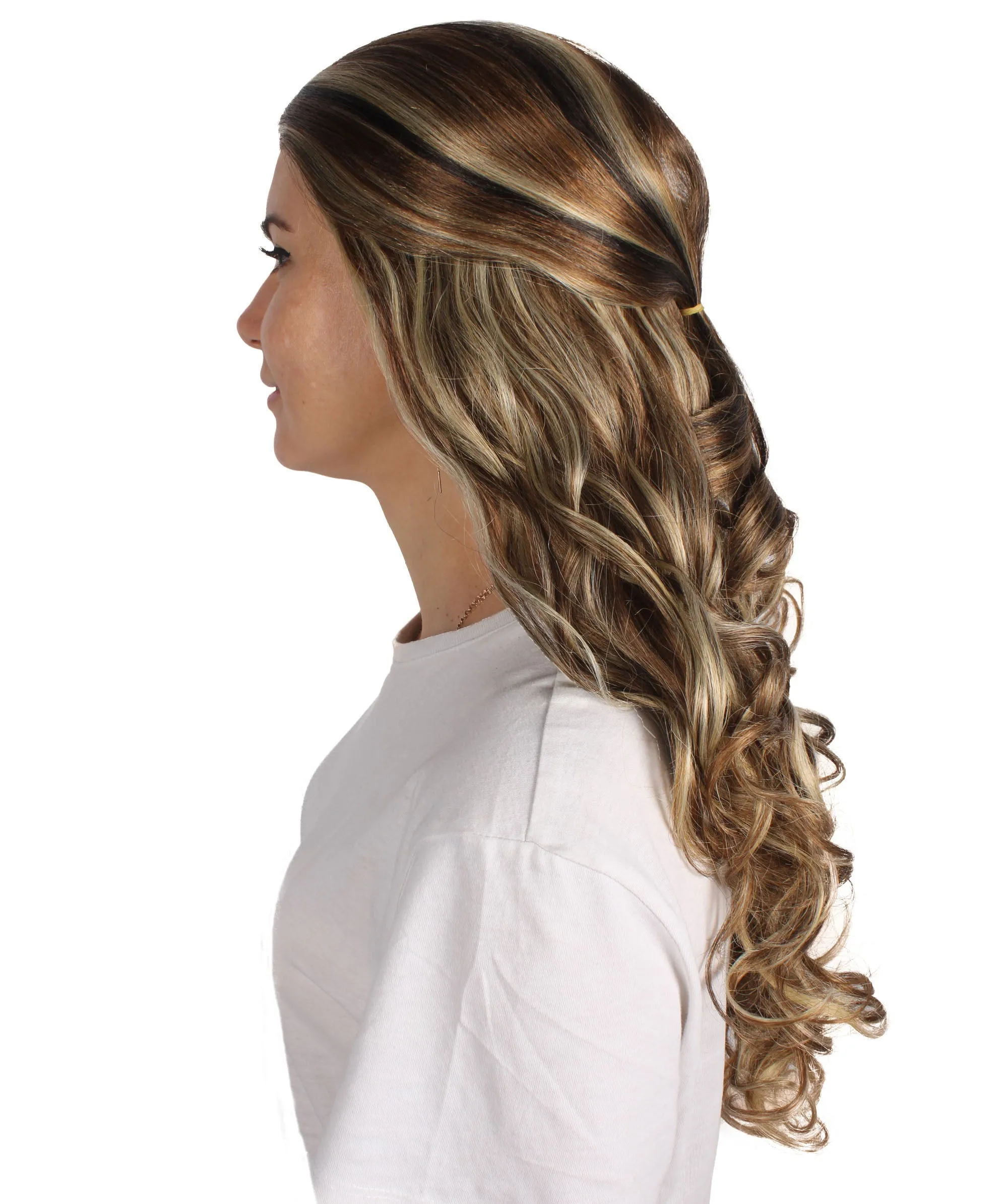 HPO Adult Women's Long Curly Colorful Cosplay Base Wig | Multiple Color Options