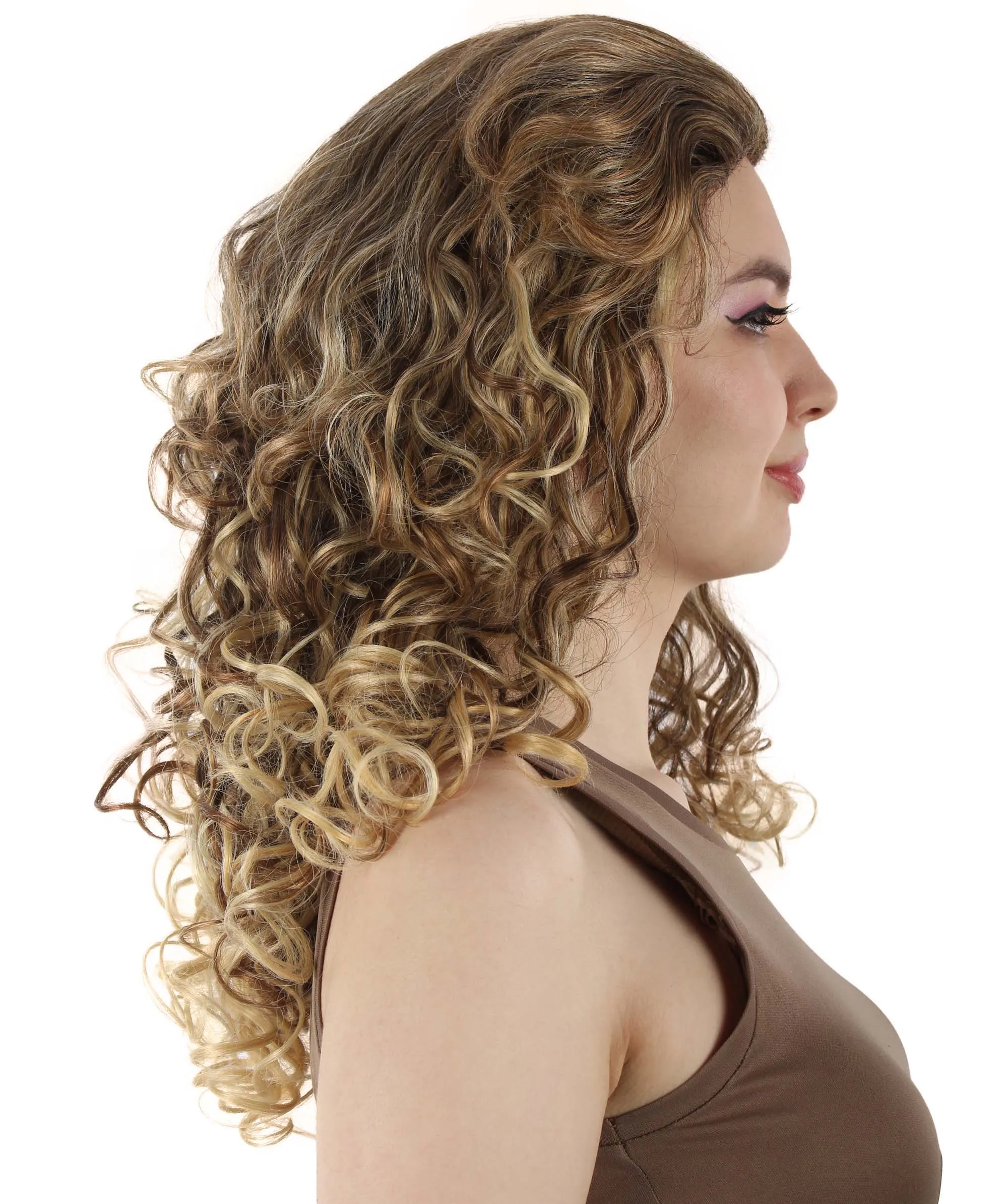 HPO Adult Women's Long Curly Country Singer Wig | Multiple Color Options