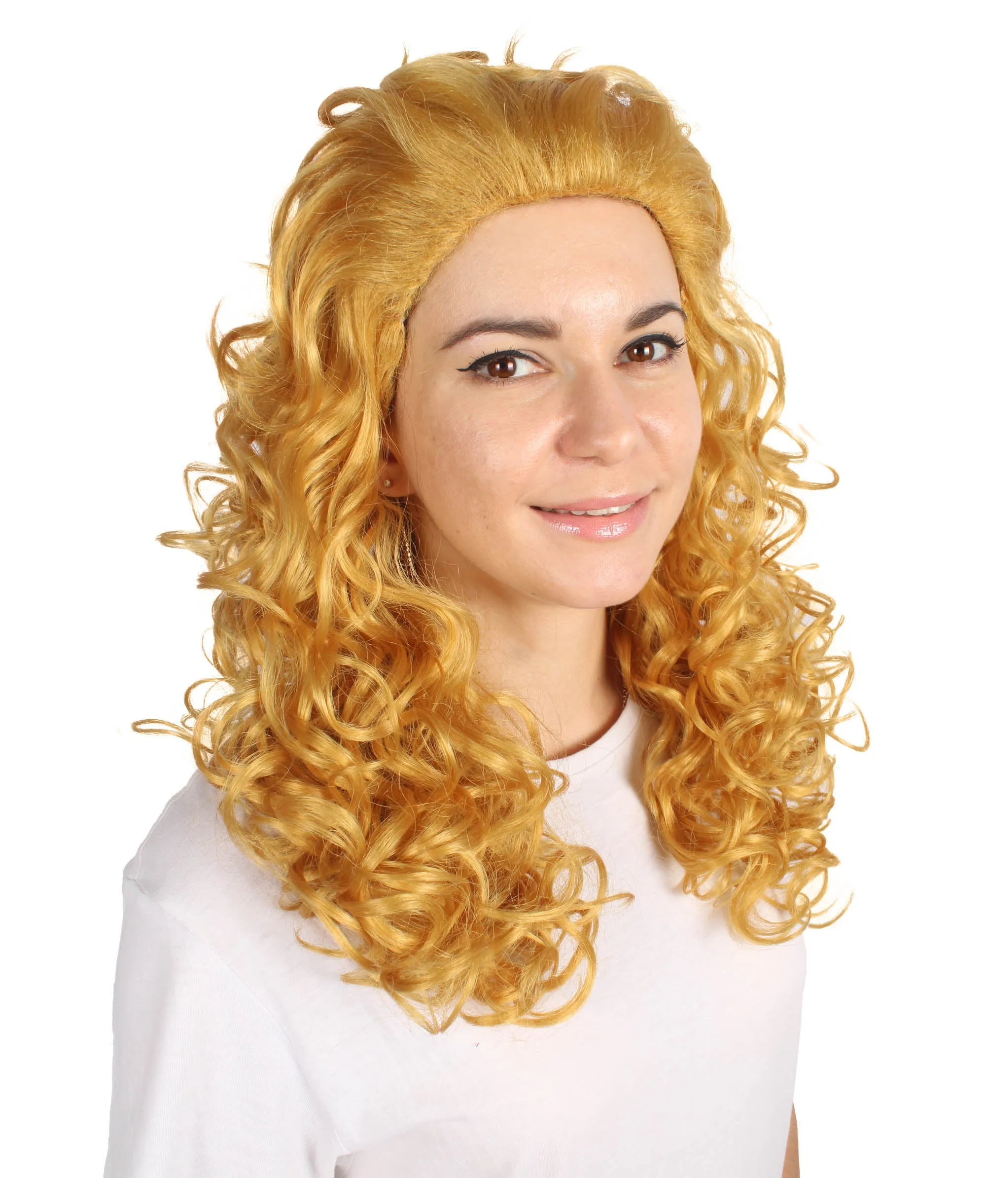 HPO Adult Women's Long Curly Country Singer Wig | Multiple Color Options