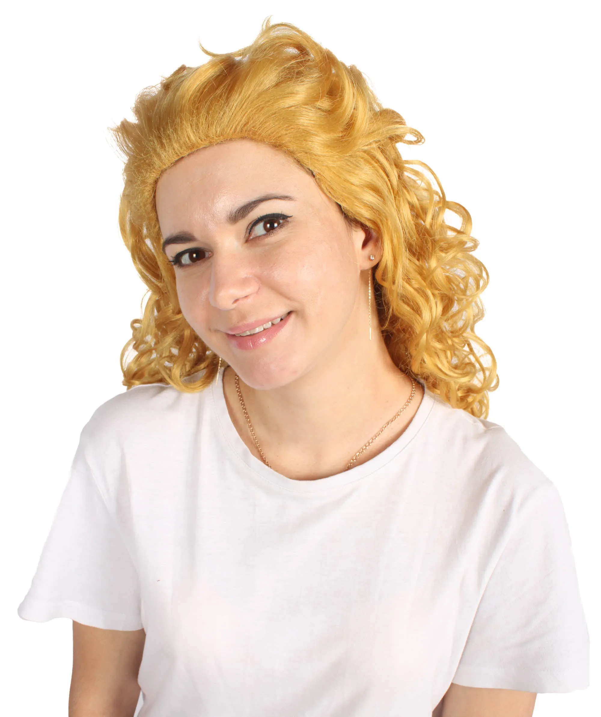 HPO Adult Women's Long Curly Country Singer Wig | Multiple Color Options