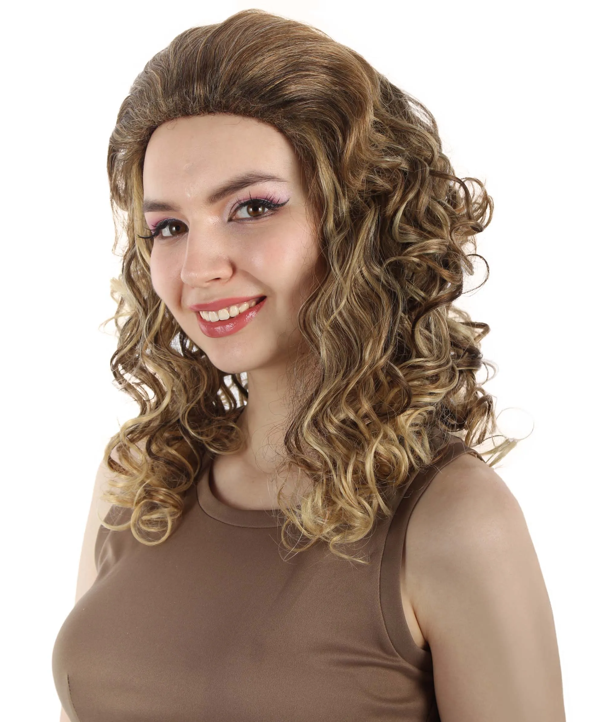 HPO Adult Women's Long Curly Country Singer Wig | Multiple Color Options