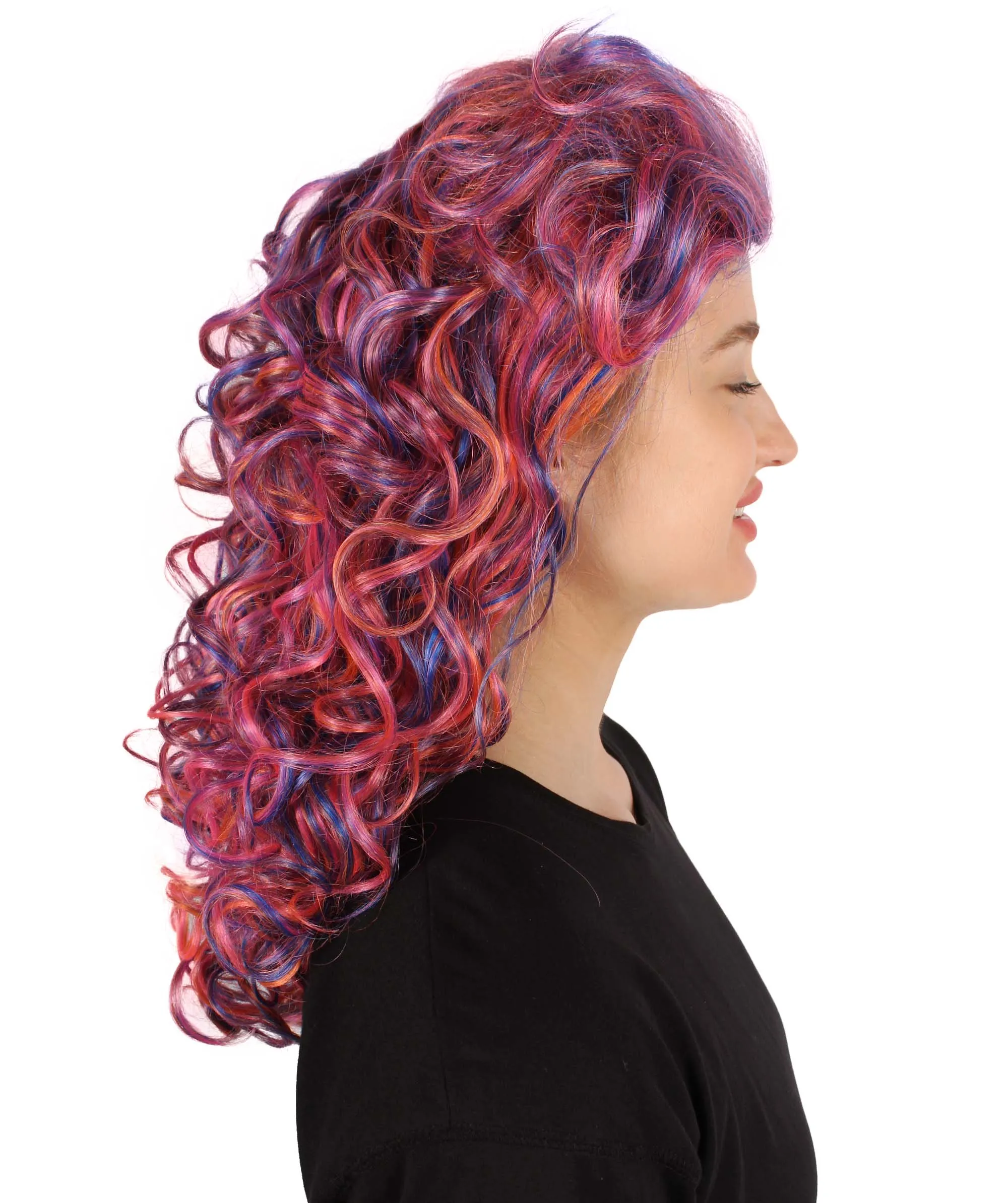 HPO Adult Women's Long Curly Country Singer Wig | Multiple Color Options