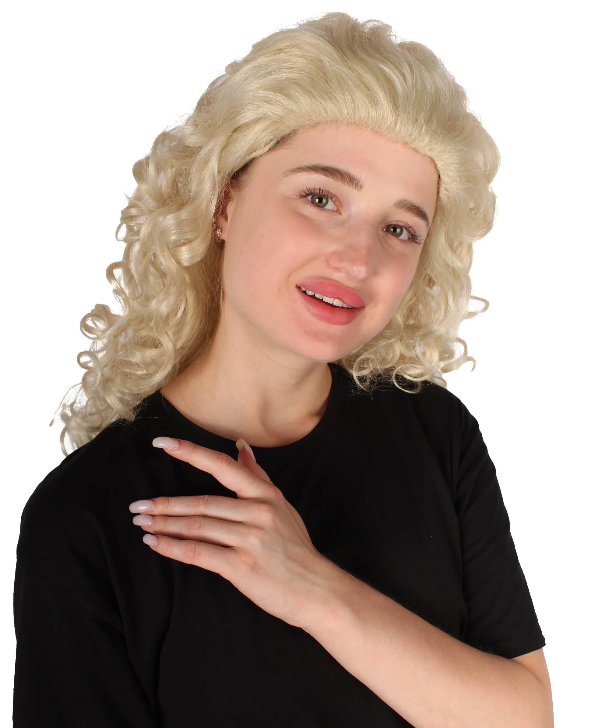 HPO Adult Women's Long Curly Country Singer Wig | Multiple Color Options