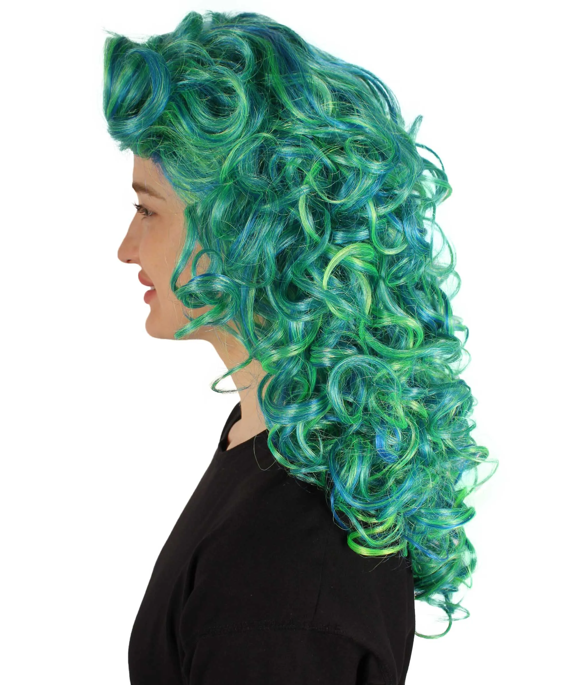 HPO Adult Women's Long Curly Country Singer Wig | Multiple Color Options