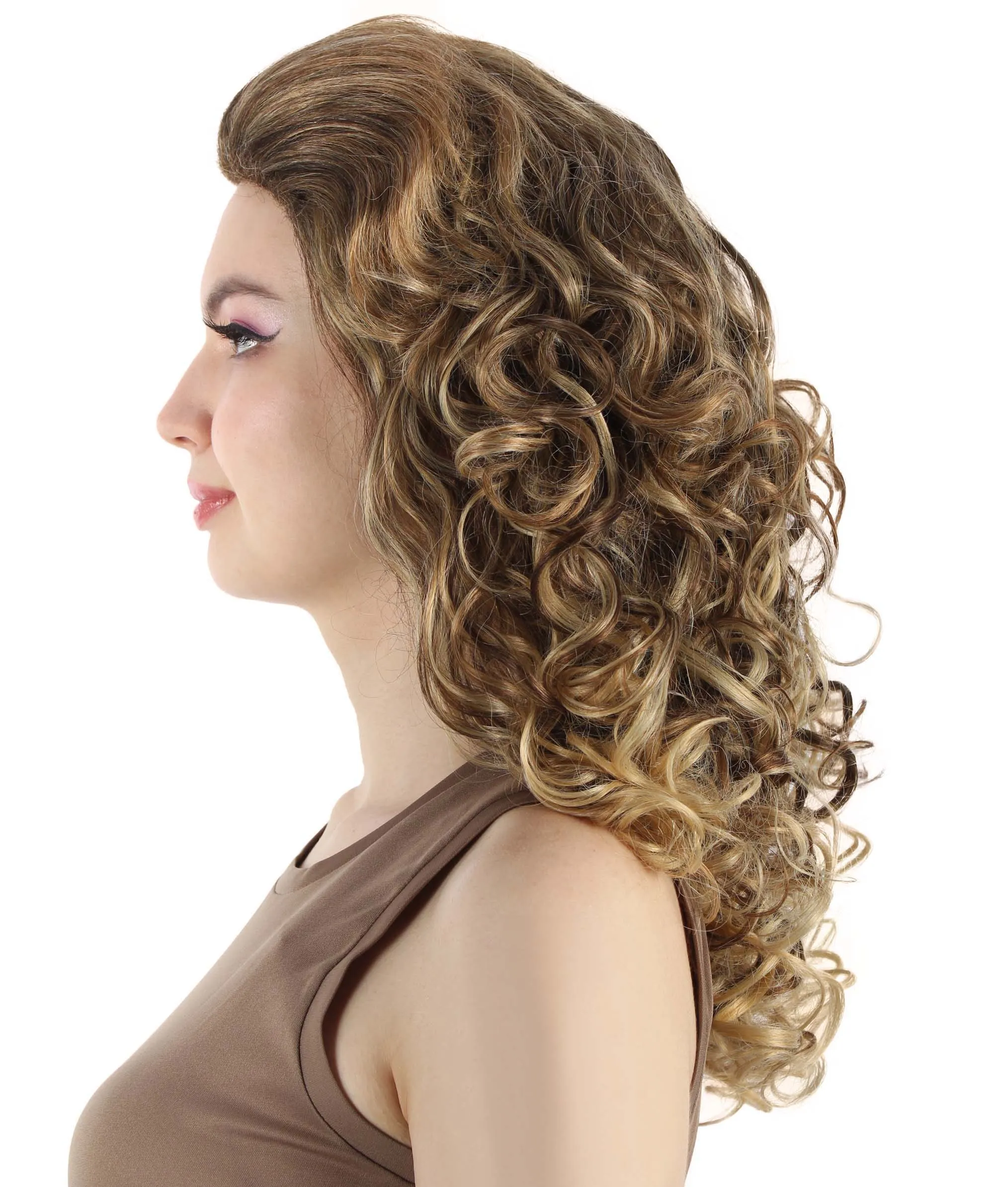 HPO Adult Women's Long Curly Country Singer Wig | Multiple Color Options