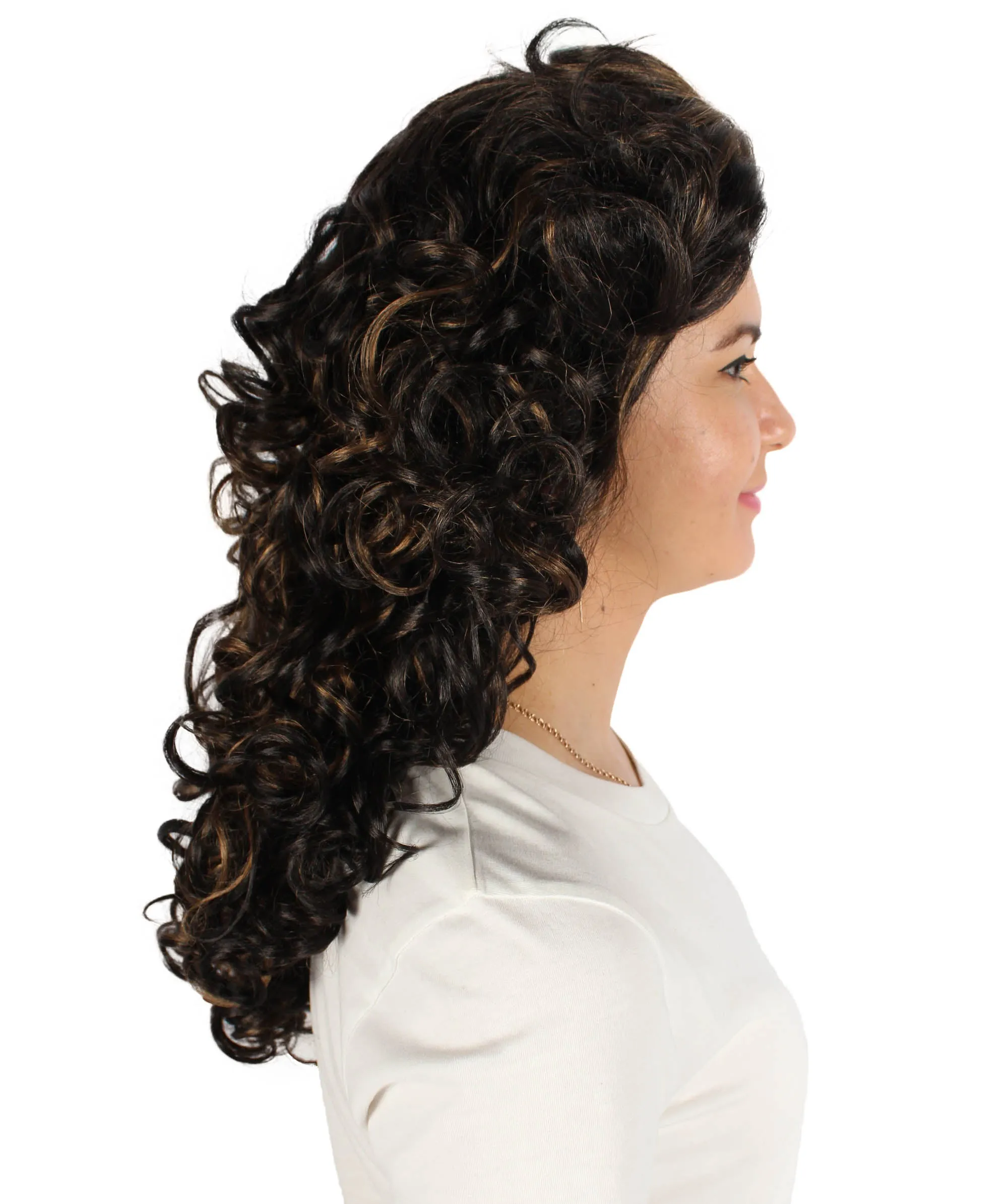 HPO Adult Women's Long Curly Country Singer Wig | Multiple Color Options