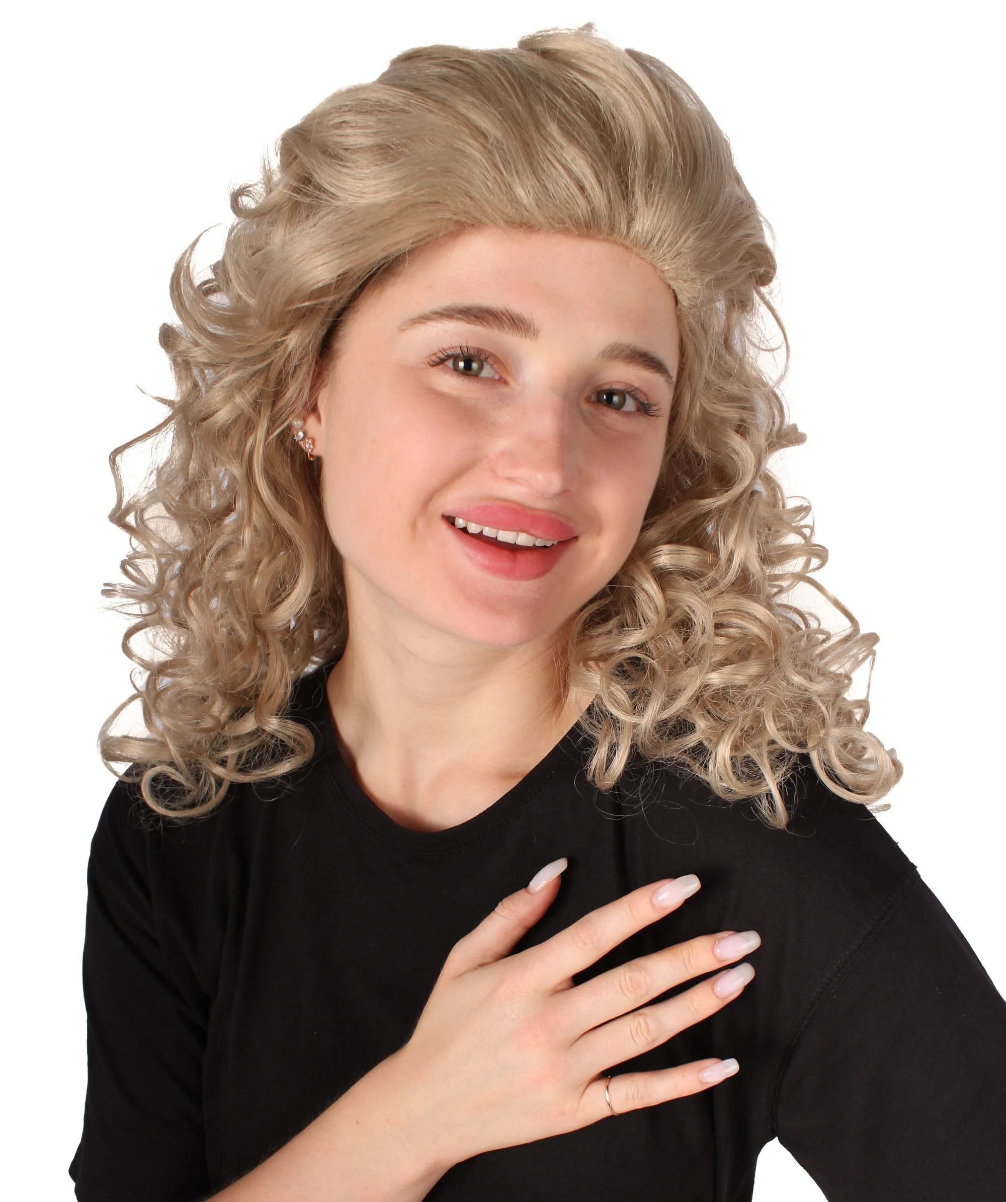 HPO Adult Women's Long Curly Country Singer Wig | Multiple Color Options