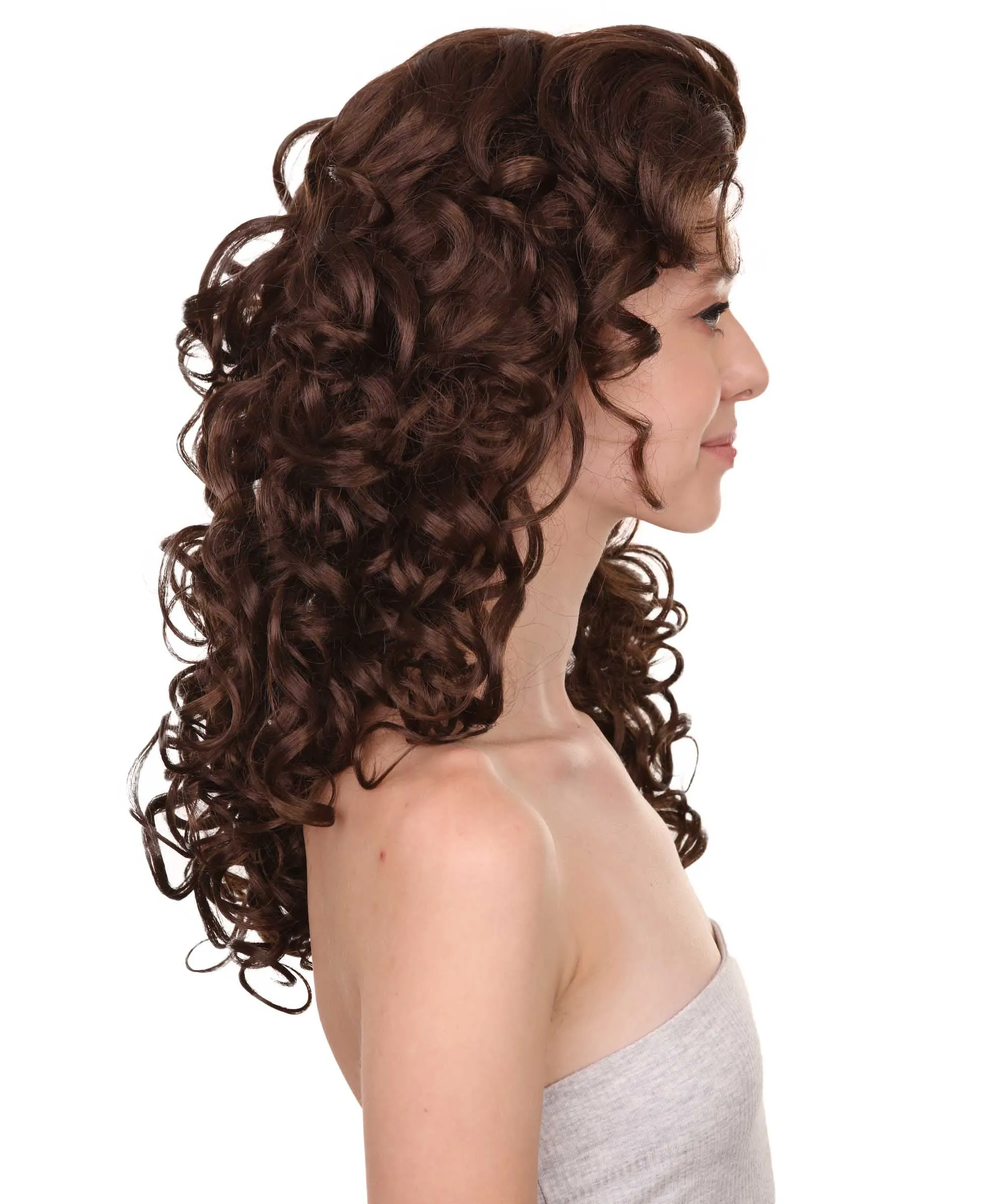 HPO Adult Women's Long Curly Country Singer Wig | Multiple Color Options