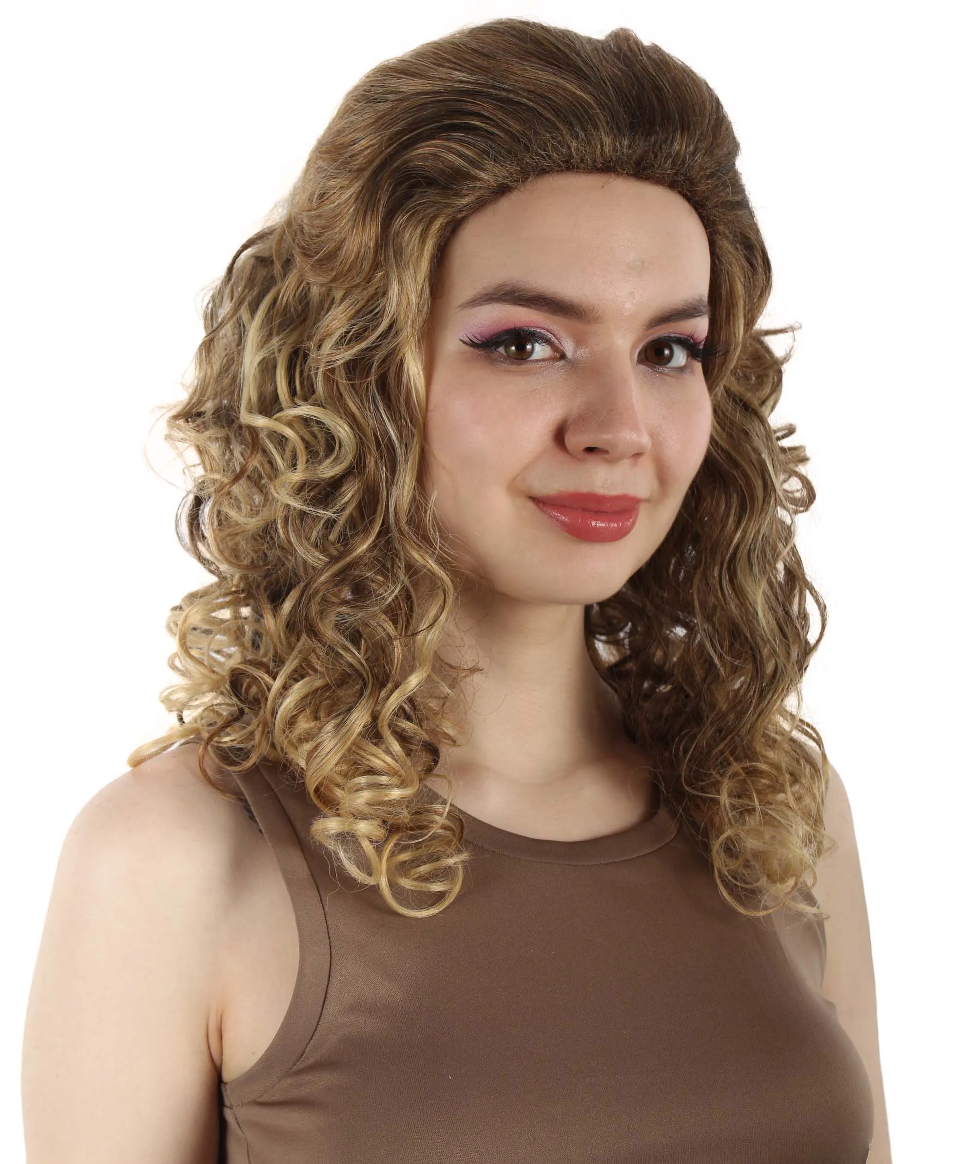 HPO Adult Women's Long Curly Country Singer Wig | Multiple Color Options