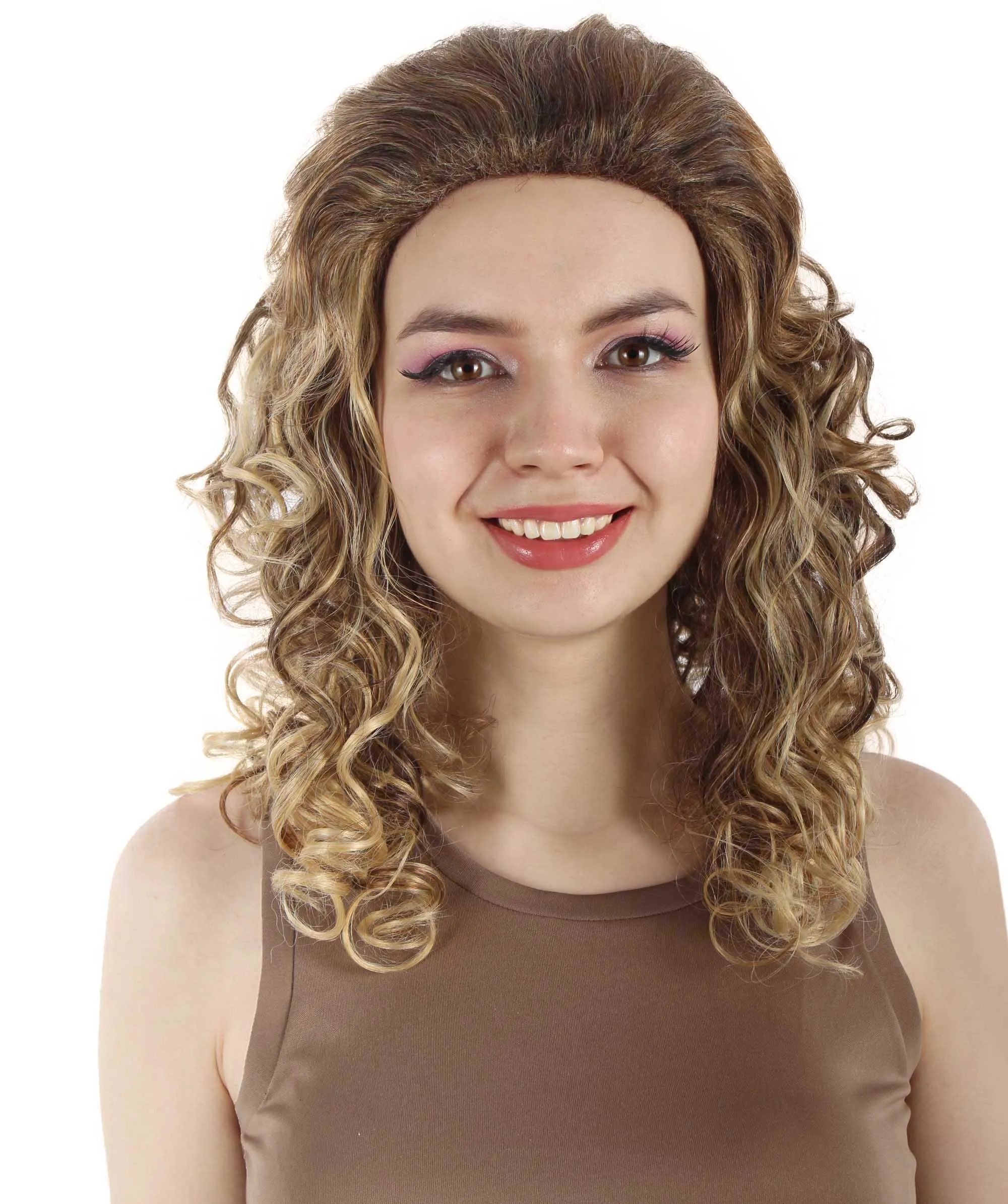 HPO Adult Women's Long Curly Country Singer Wig | Multiple Color Options