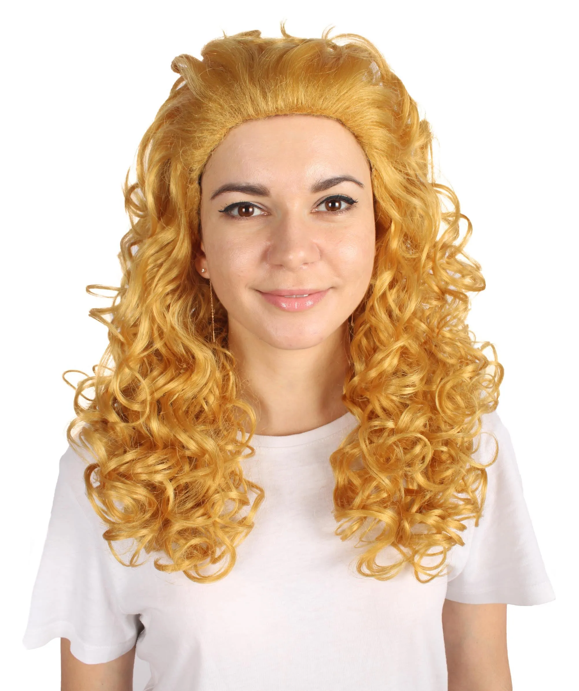 HPO Adult Women's Long Curly Country Singer Wig | Multiple Color Options