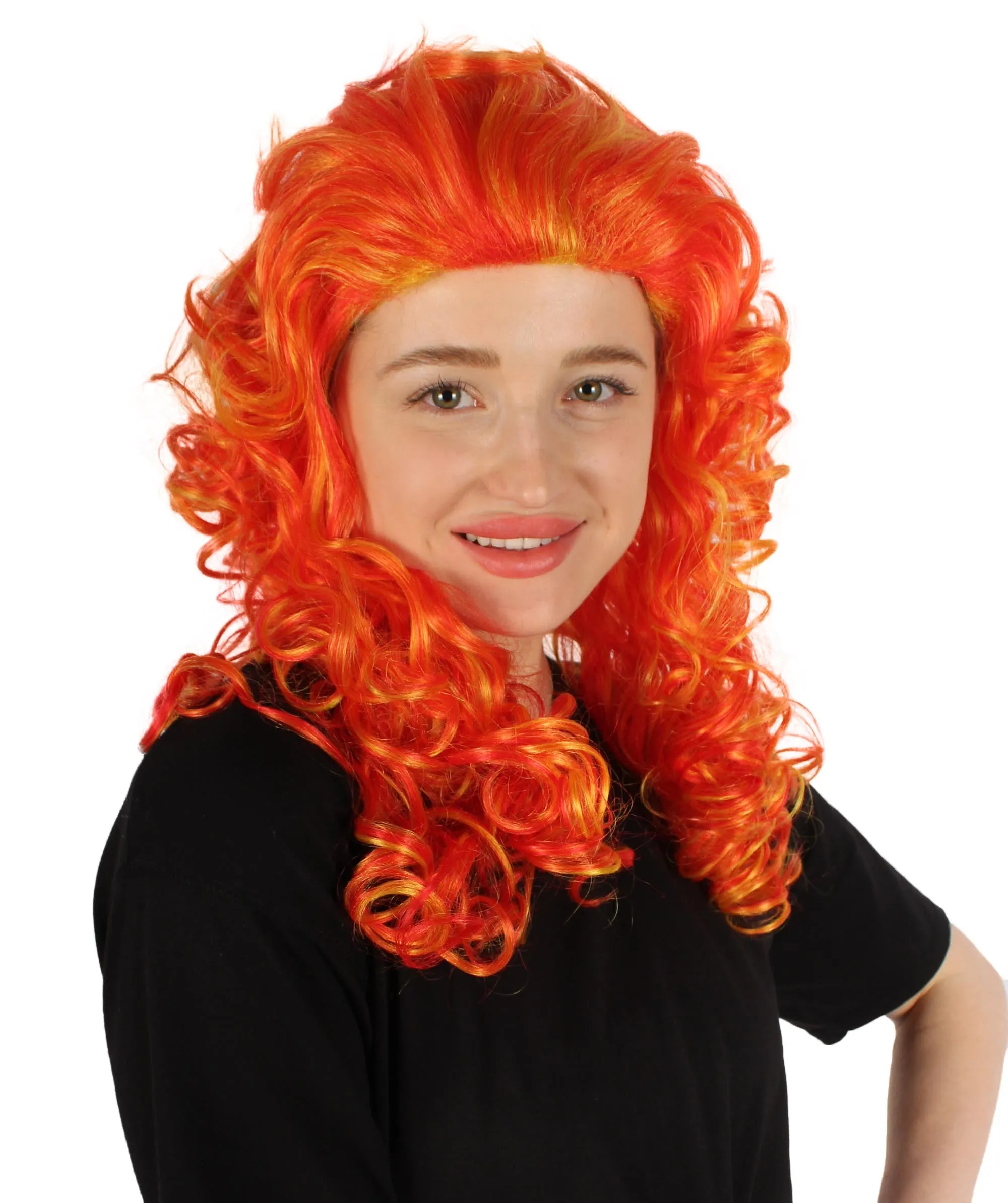 HPO Adult Women's Long Curly Country Singer Wig | Multiple Color Options