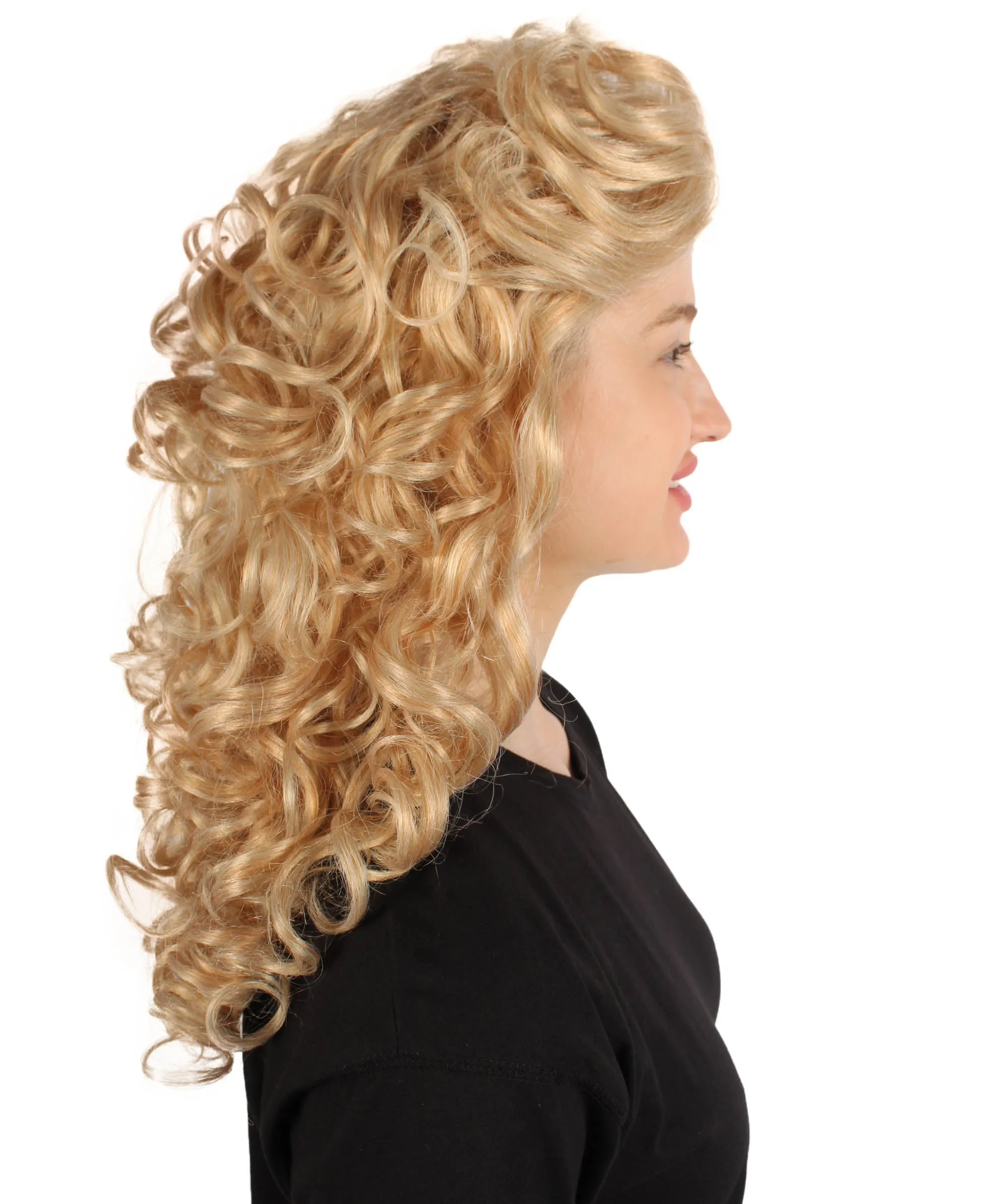 HPO Adult Women's Long Curly Country Singer Wig | Multiple Color Options