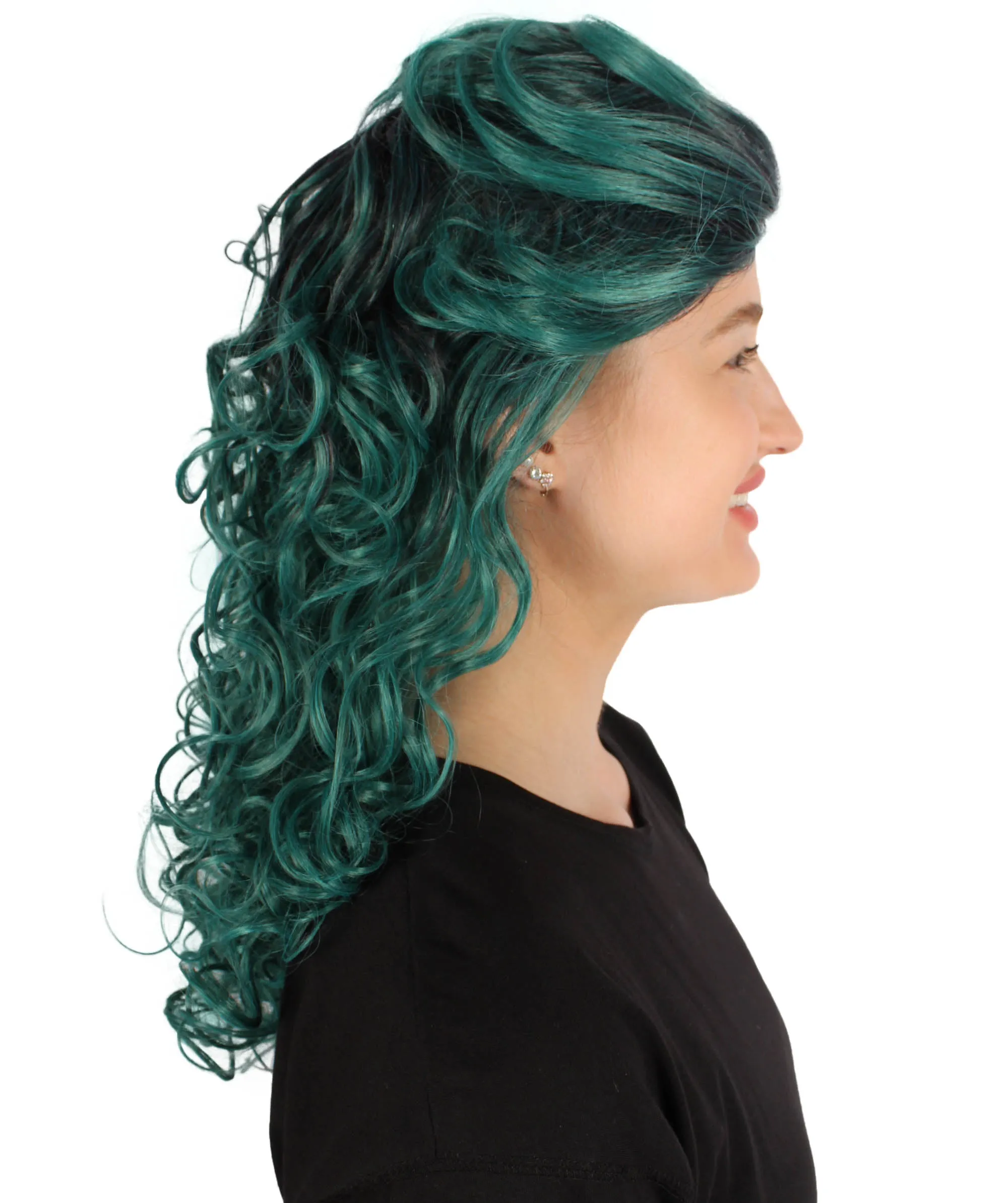 HPO Adult Women's Long Curly Country Singer Wig | Multiple Color Options