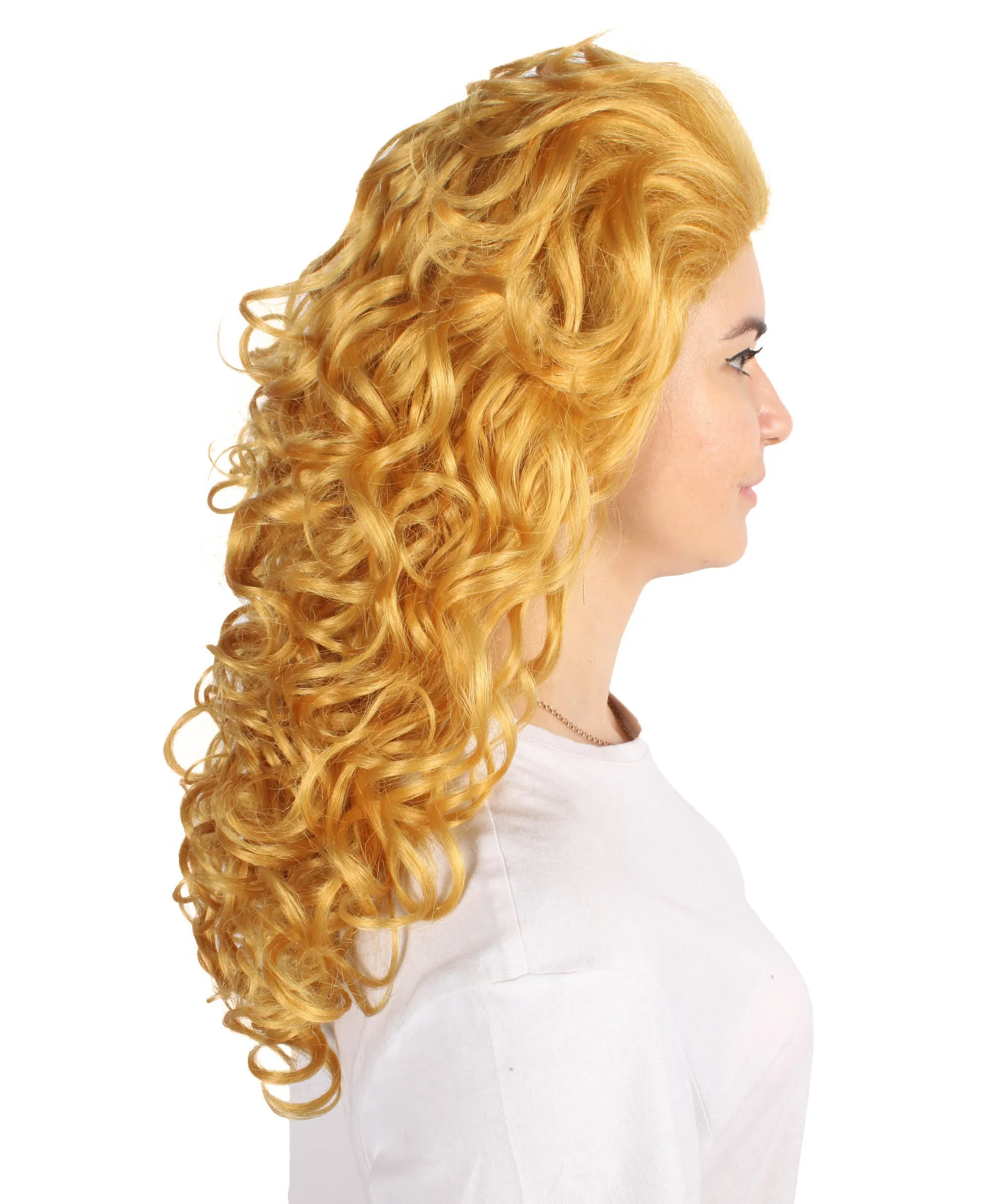 HPO Adult Women's Long Curly Country Singer Wig | Multiple Color Options