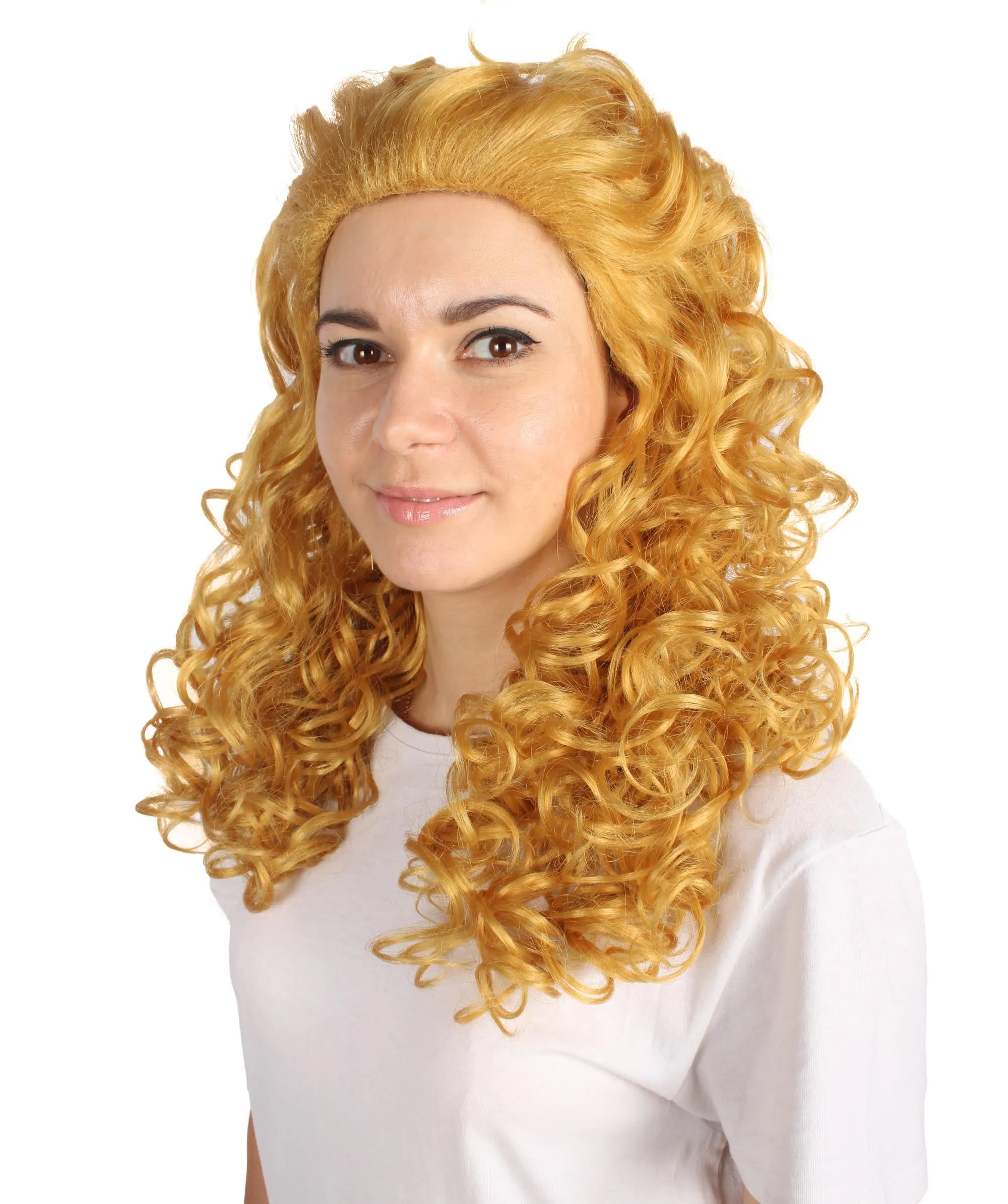 HPO Adult Women's Long Curly Country Singer Wig | Multiple Color Options