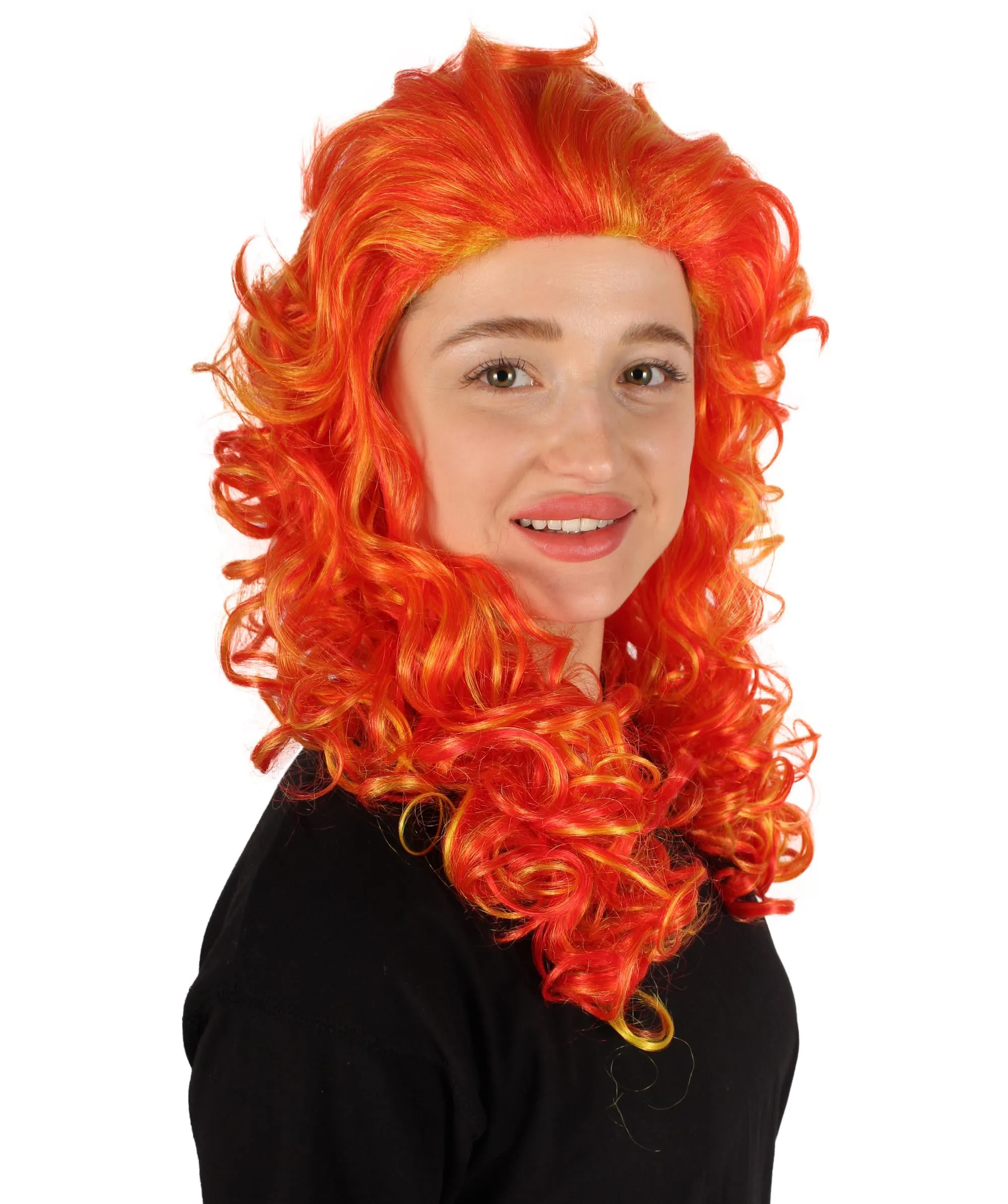 HPO Adult Women's Long Curly Country Singer Wig | Multiple Color Options