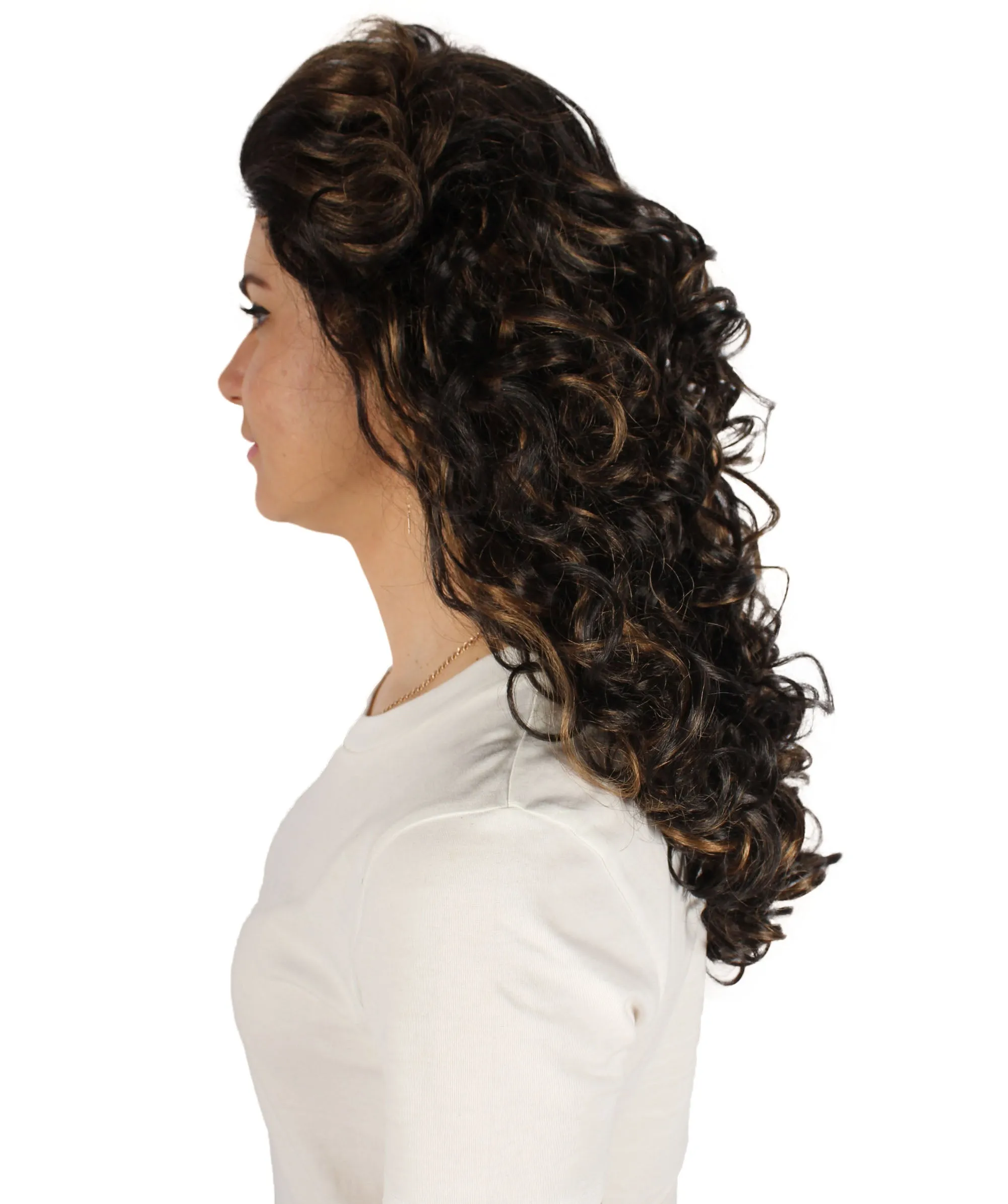 HPO Adult Women's Long Curly Country Singer Wig | Multiple Color Options