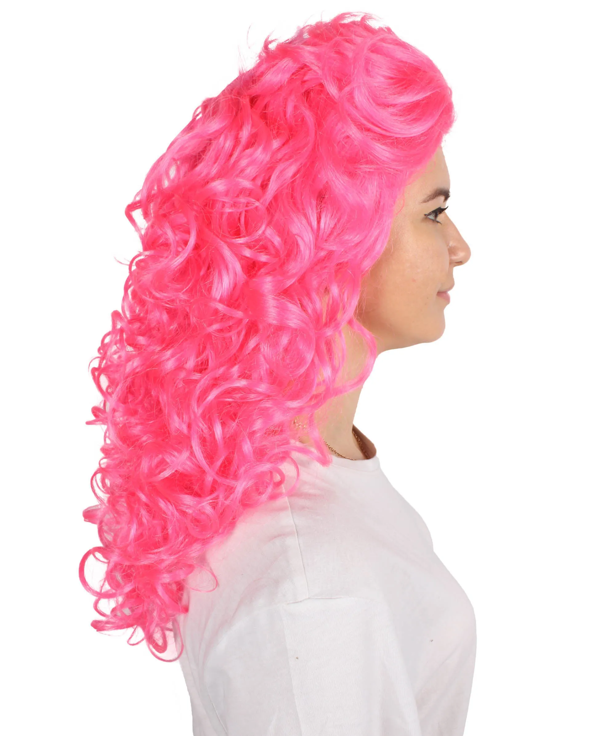 HPO Adult Women's Long Curly Country Singer Wig | Multiple Color Options
