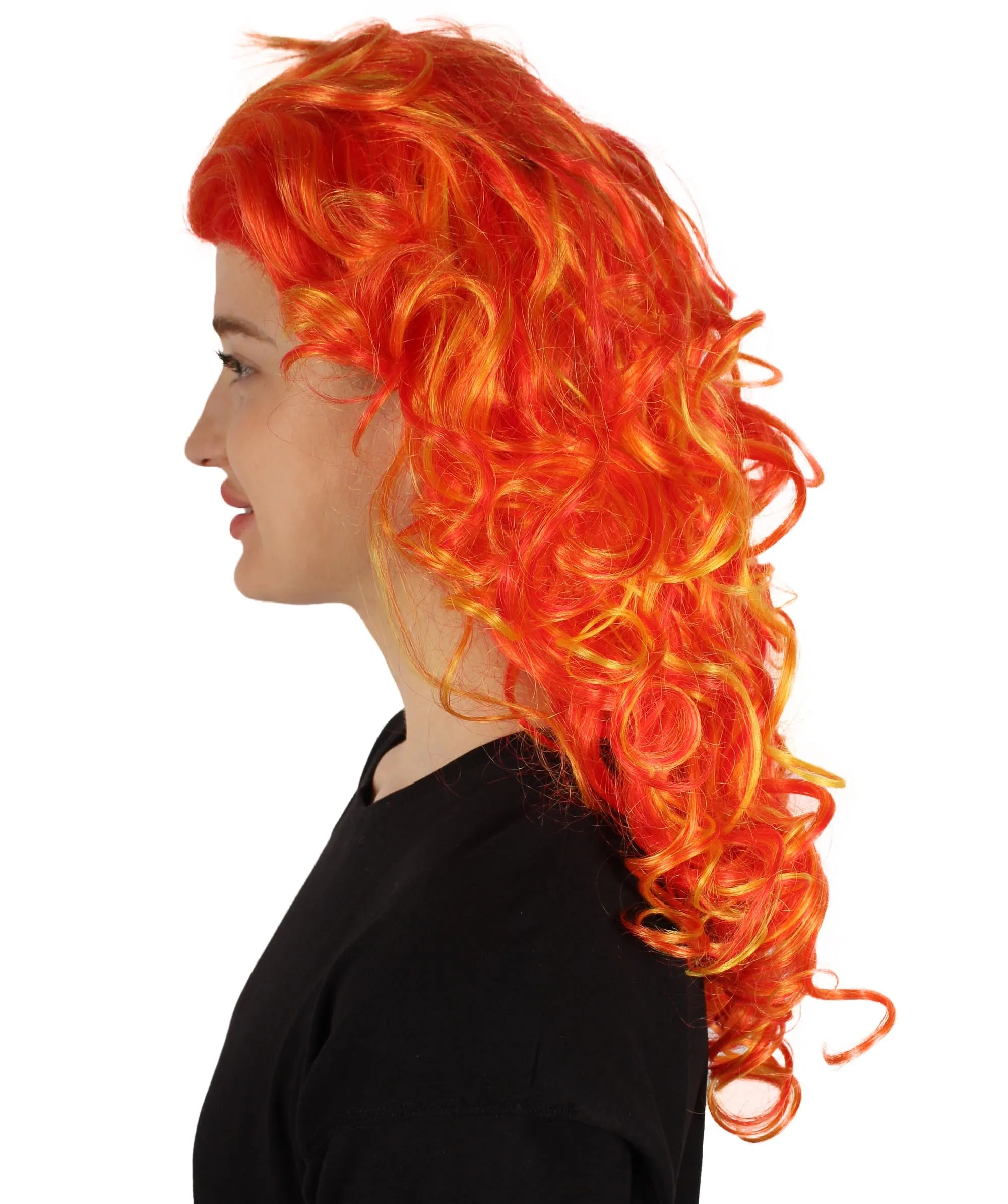 HPO Adult Women's Long Curly Country Singer Wig | Multiple Color Options