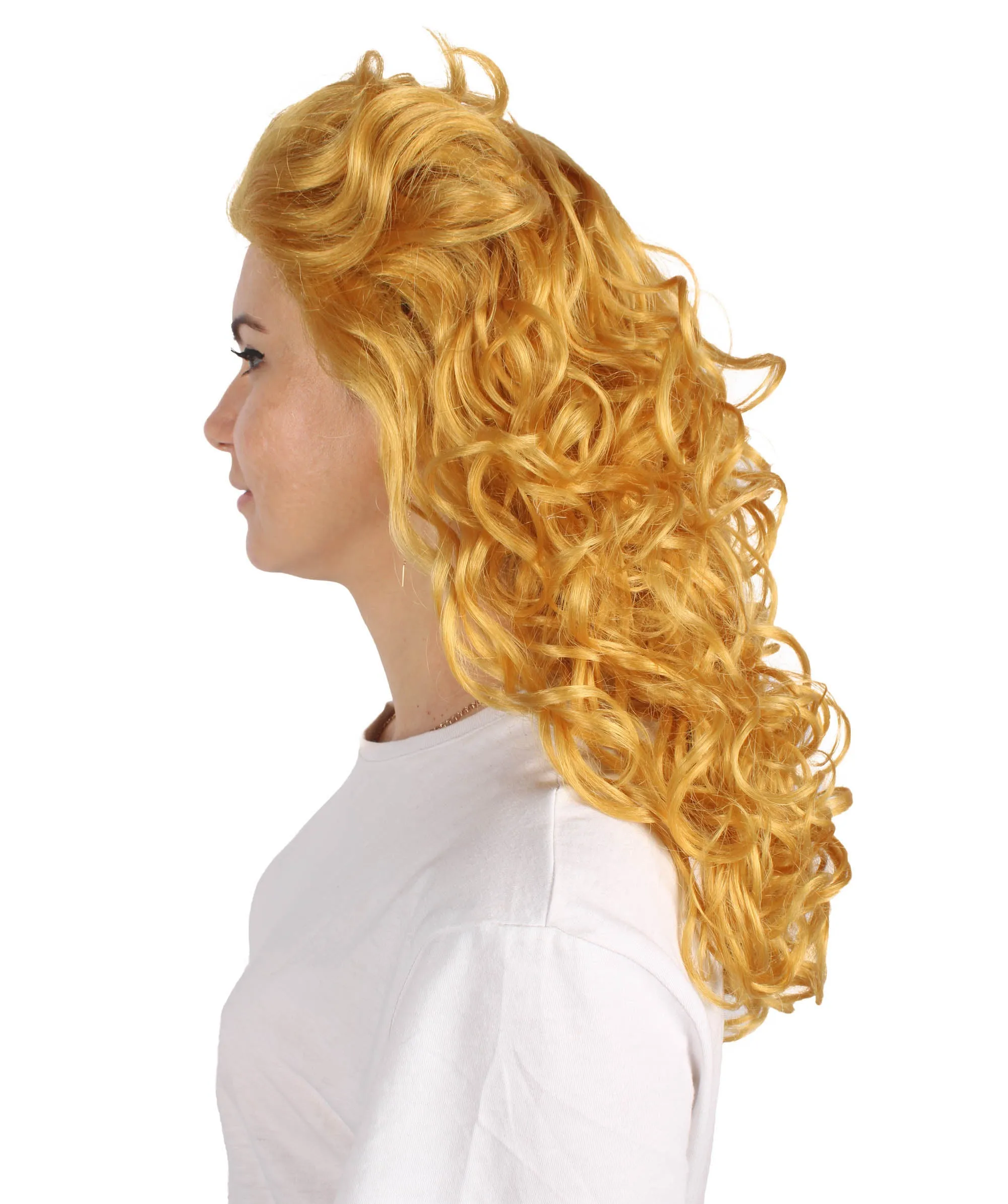 HPO Adult Women's Long Curly Country Singer Wig | Multiple Color Options