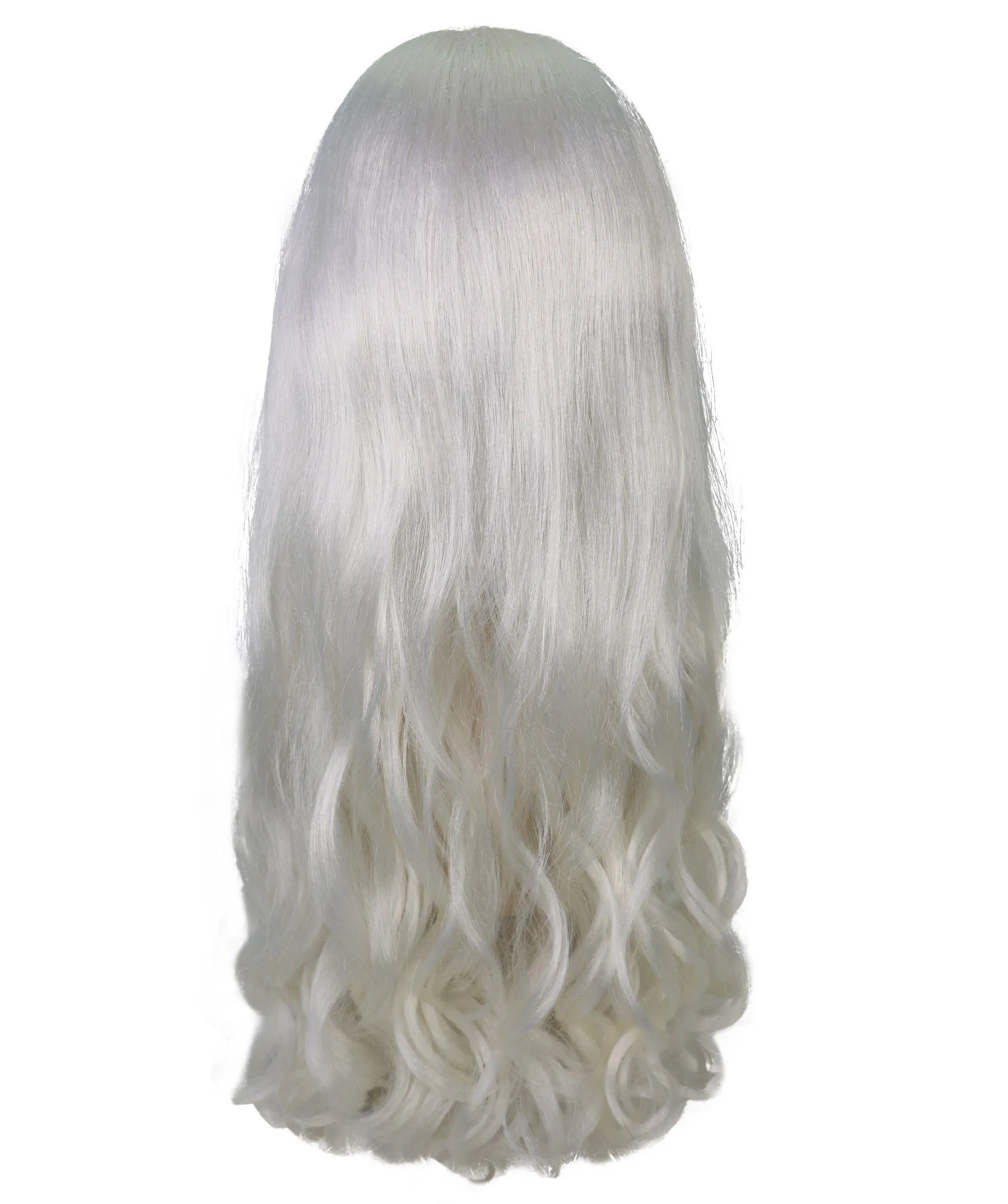 HPO Adult Women's  Long Curly Wig with Fringe | Multiple Color Option |Flame-retardant Synthetic Fiber Wig| Perfect for Halloween