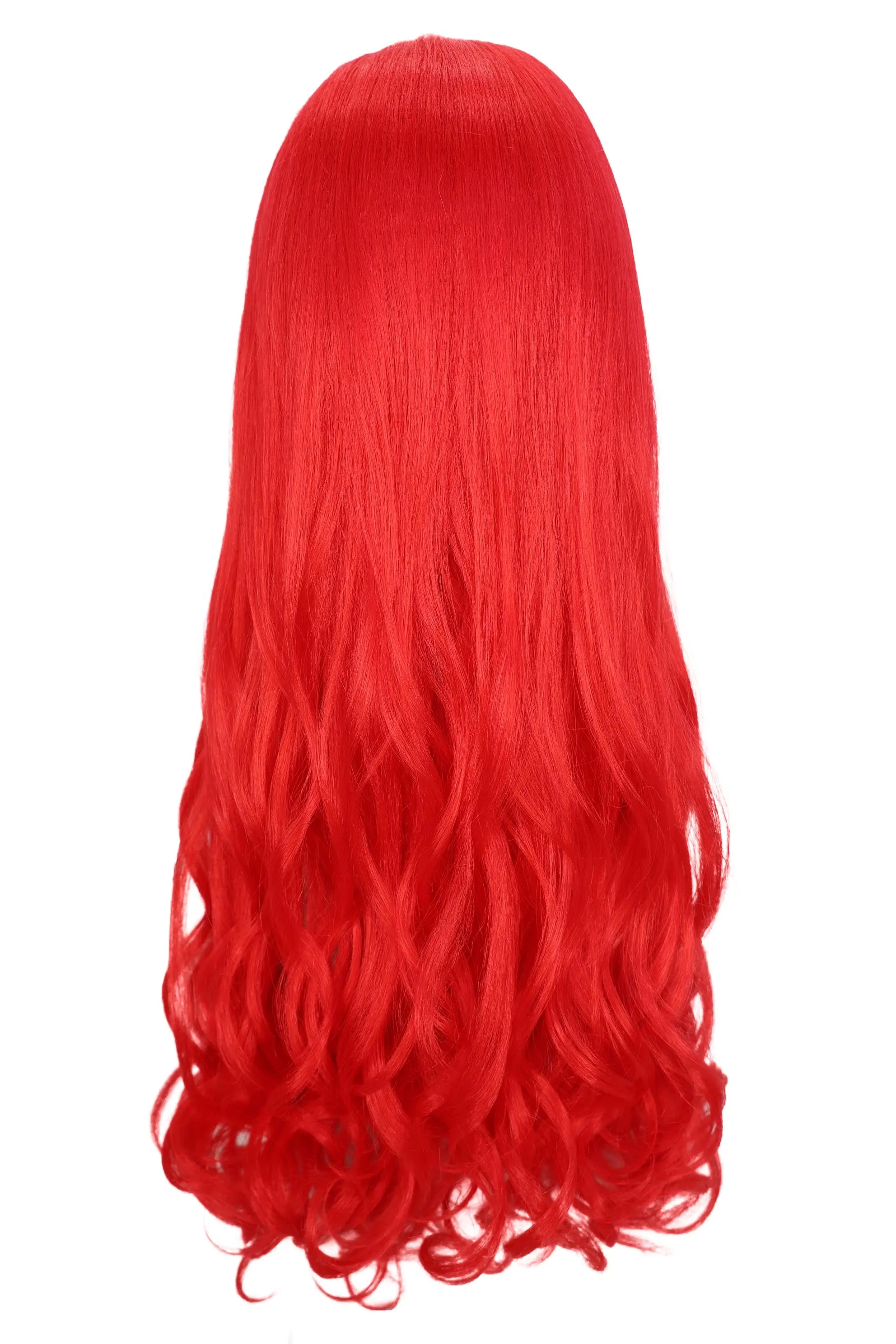 HPO Adult Women's  Long Curly Wig with Fringe | Multiple Color Option |Flame-retardant Synthetic Fiber Wig| Perfect for Halloween