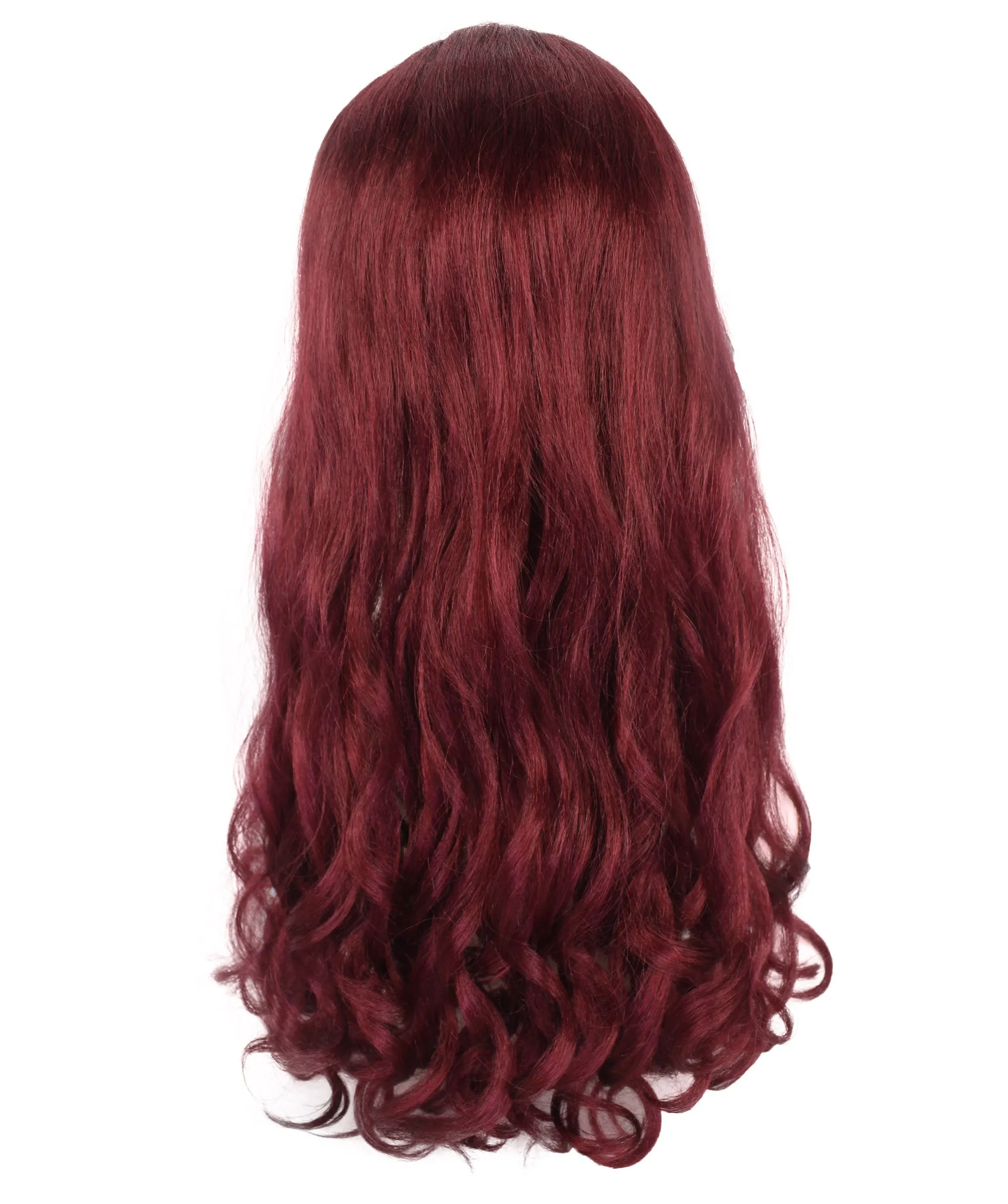 HPO Adult Women's  Long Curly Wig with Fringe | Multiple Color Option |Flame-retardant Synthetic Fiber Wig| Perfect for Halloween