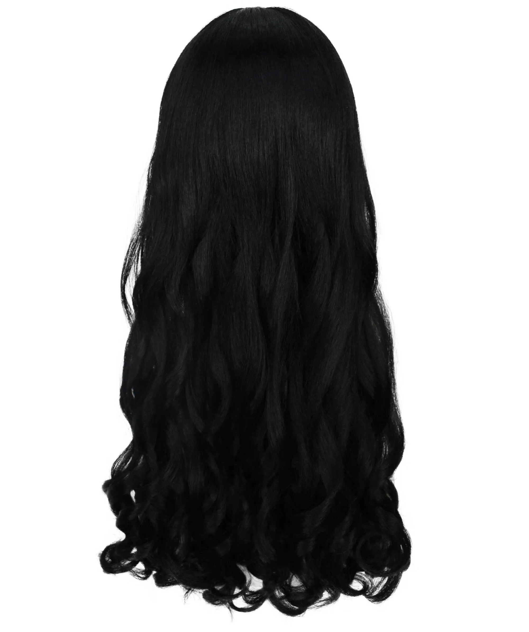 HPO Adult Women's  Long Curly Wig with Fringe | Multiple Color Option |Flame-retardant Synthetic Fiber Wig| Perfect for Halloween