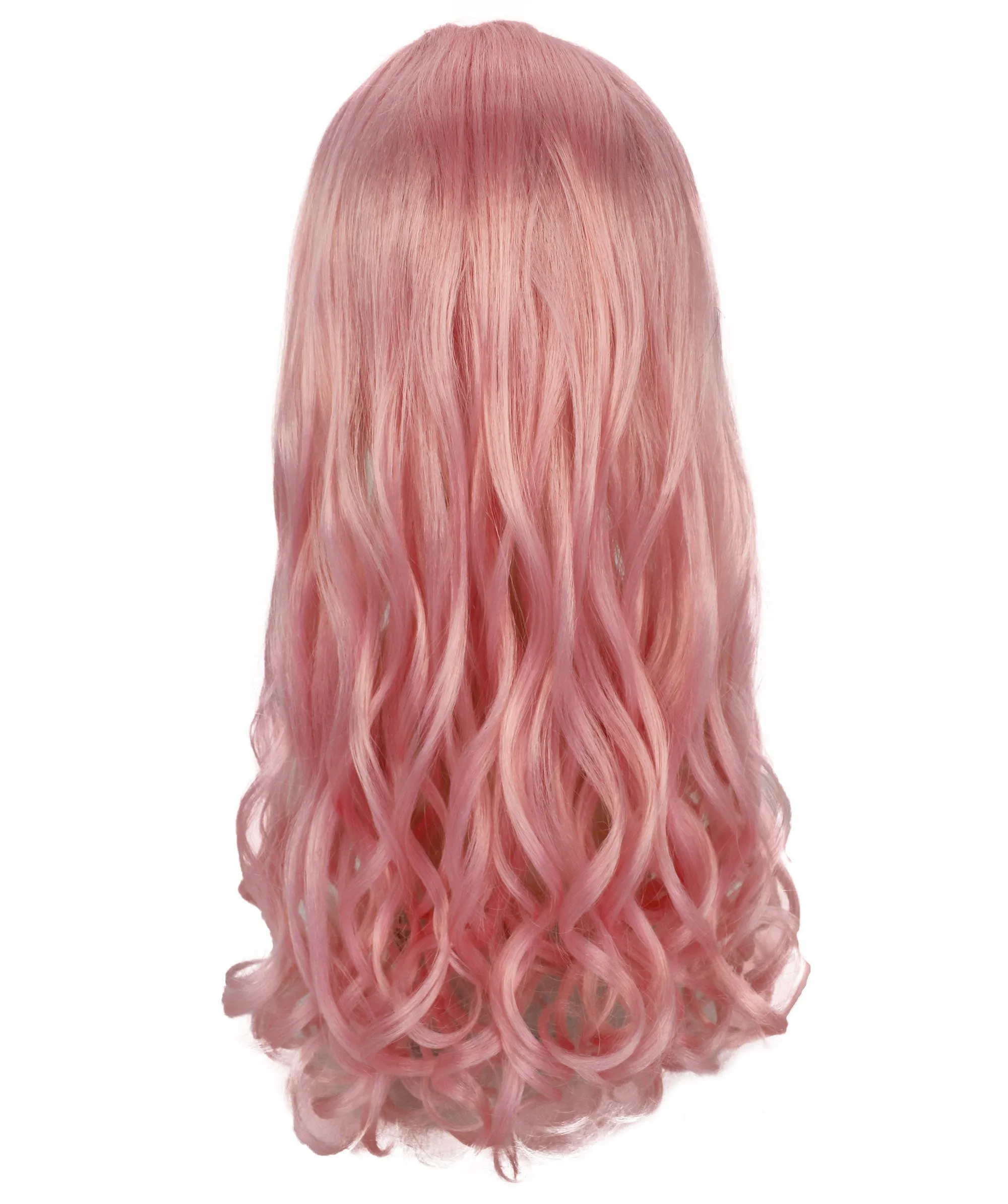 HPO Adult Women's  Long Curly Wig with Fringe | Multiple Color Option |Flame-retardant Synthetic Fiber Wig| Perfect for Halloween
