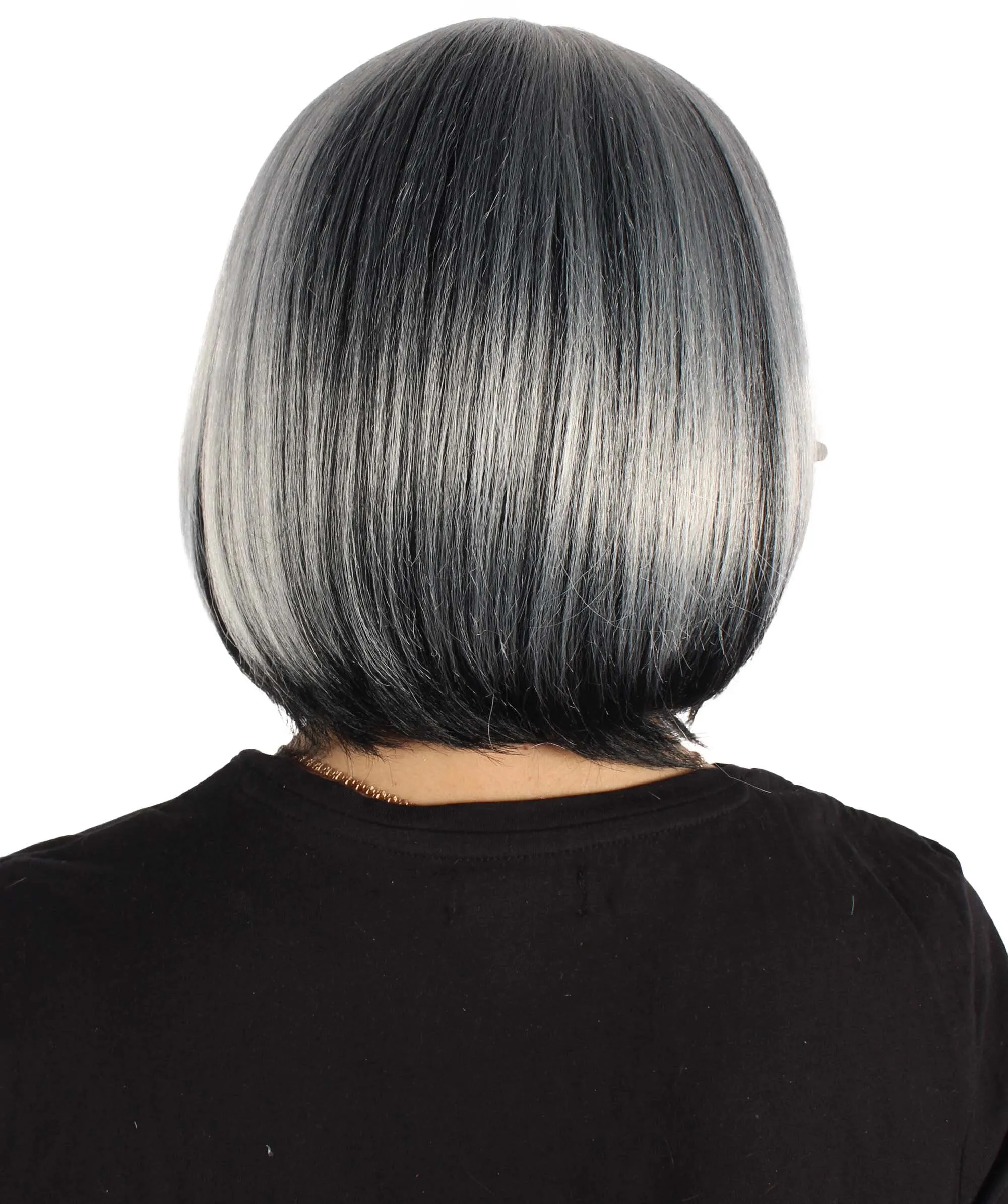 HPO Adult Women's Rapper Black & White Wig I Perfect for Cosplay I Flame-retardant Synthetic Fiber