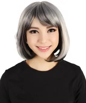 HPO Adult Women's Rapper Black & White Wig I Perfect for Cosplay I Flame-retardant Synthetic Fiber