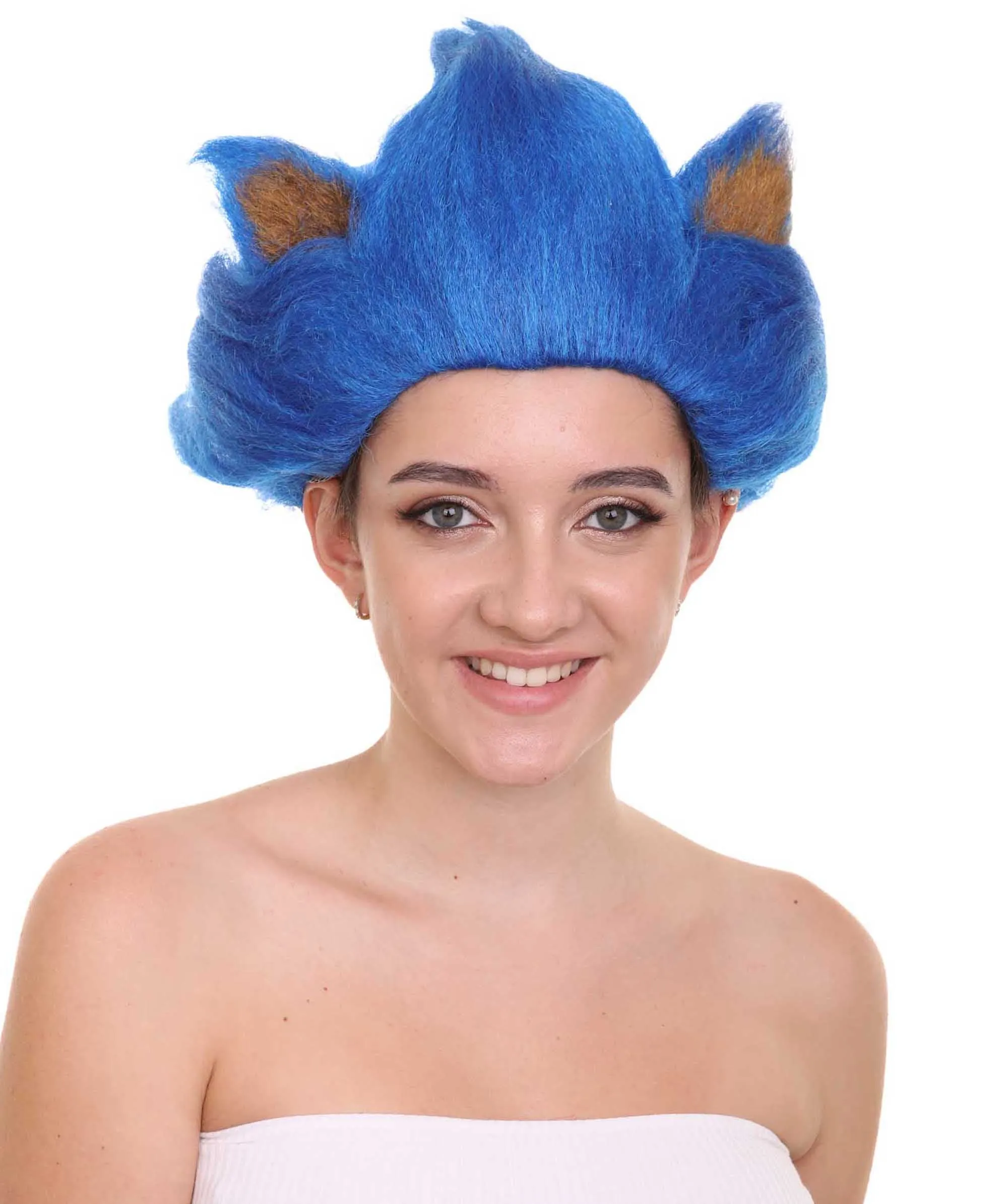 HPO Adult Women's Spiked Multiple Color Cosplay Hedgehog Wig with Ears  - Capless Cap Design