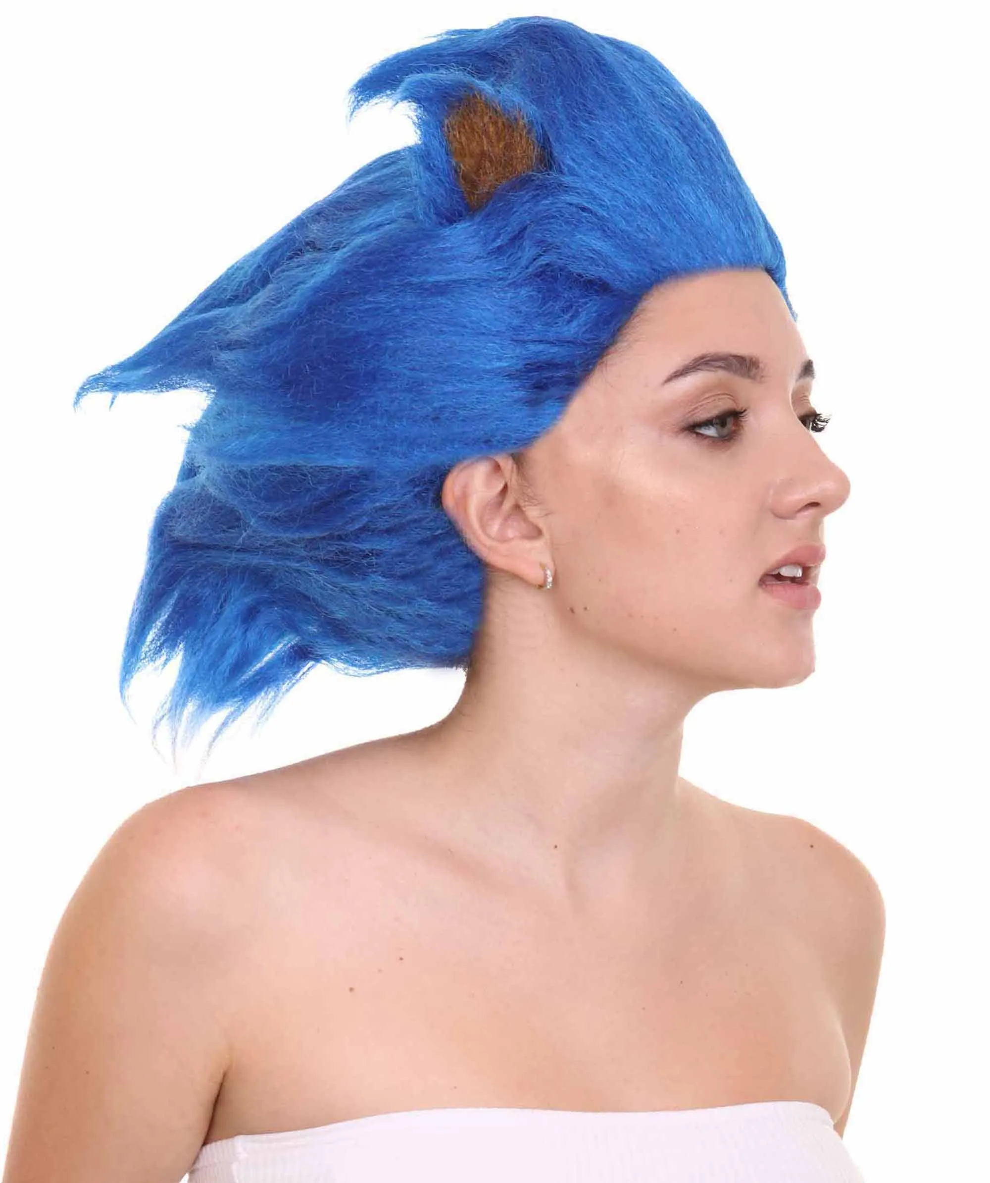 HPO Adult Women's Spiked Multiple Color Cosplay Hedgehog Wig with Ears  - Capless Cap Design