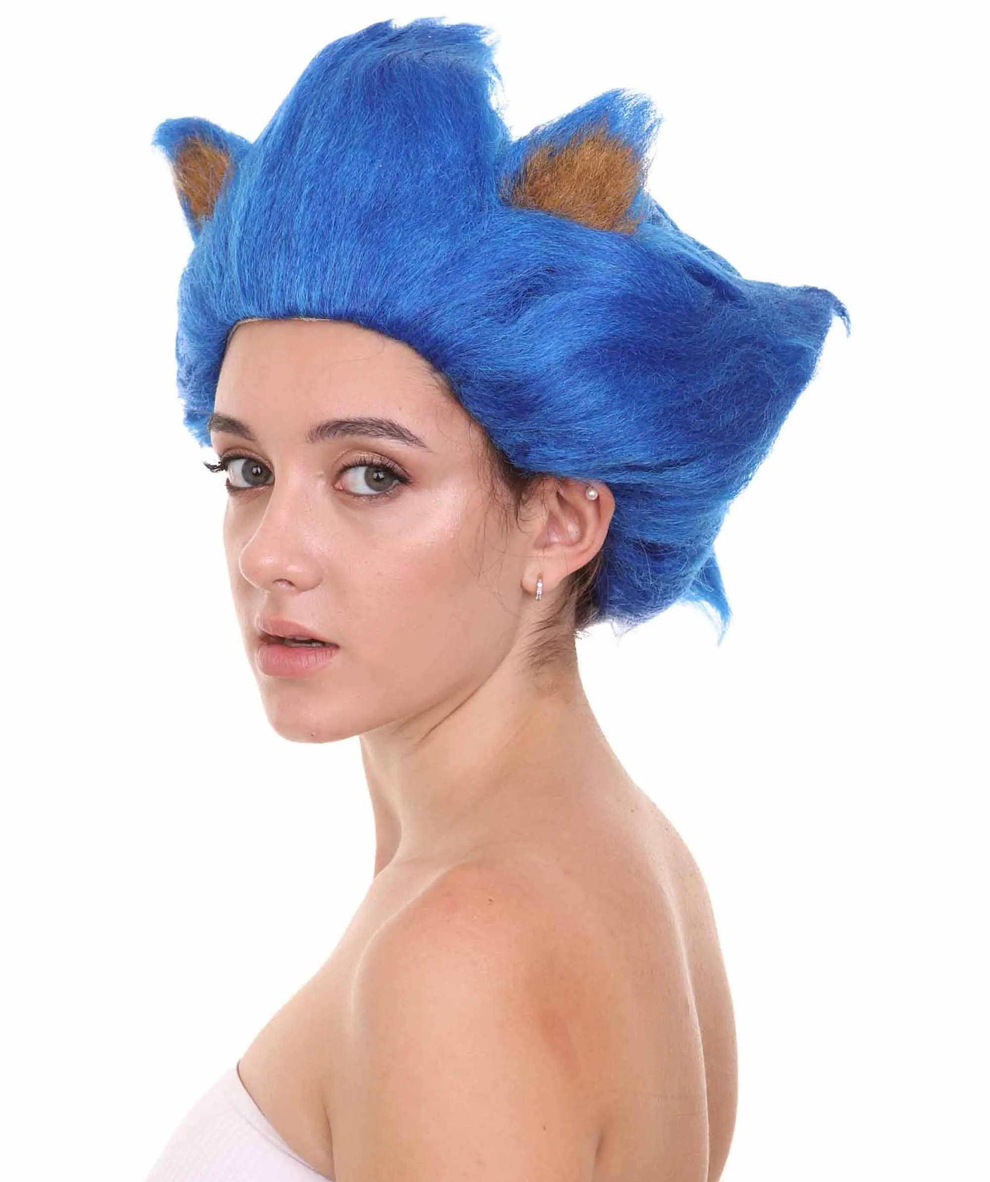 HPO Adult Women's Spiked Multiple Color Cosplay Hedgehog Wig with Ears  - Capless Cap Design