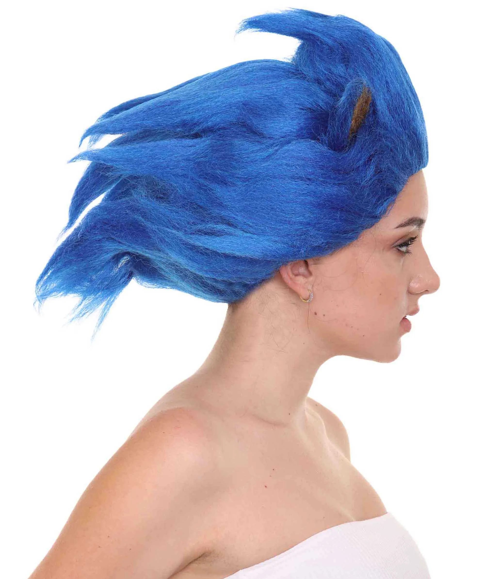 HPO Adult Women's Spiked Multiple Color Cosplay Hedgehog Wig with Ears  - Capless Cap Design