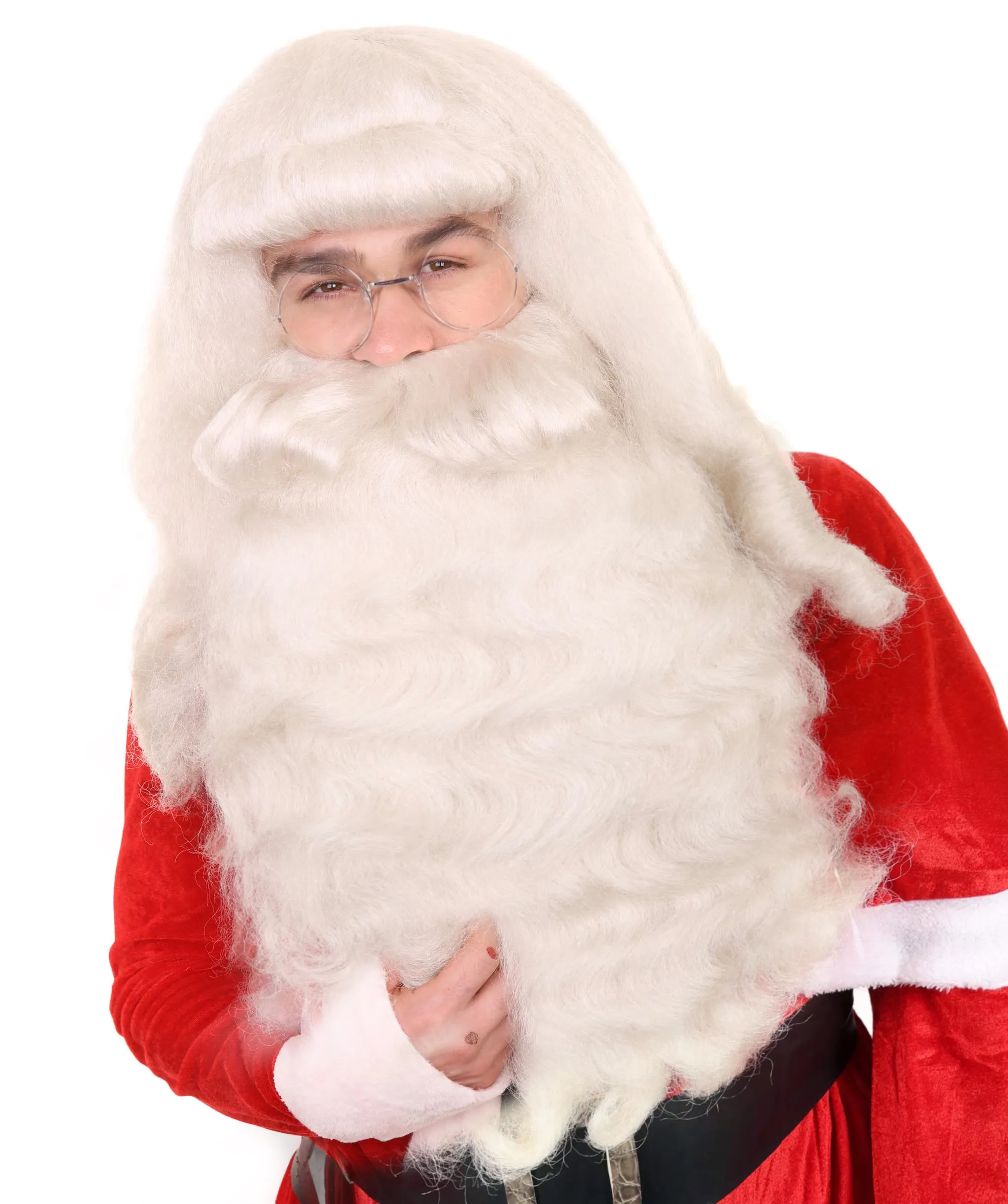HPO Men's Santa Claus Long Wig and Beard Set | Premium Standard Cap