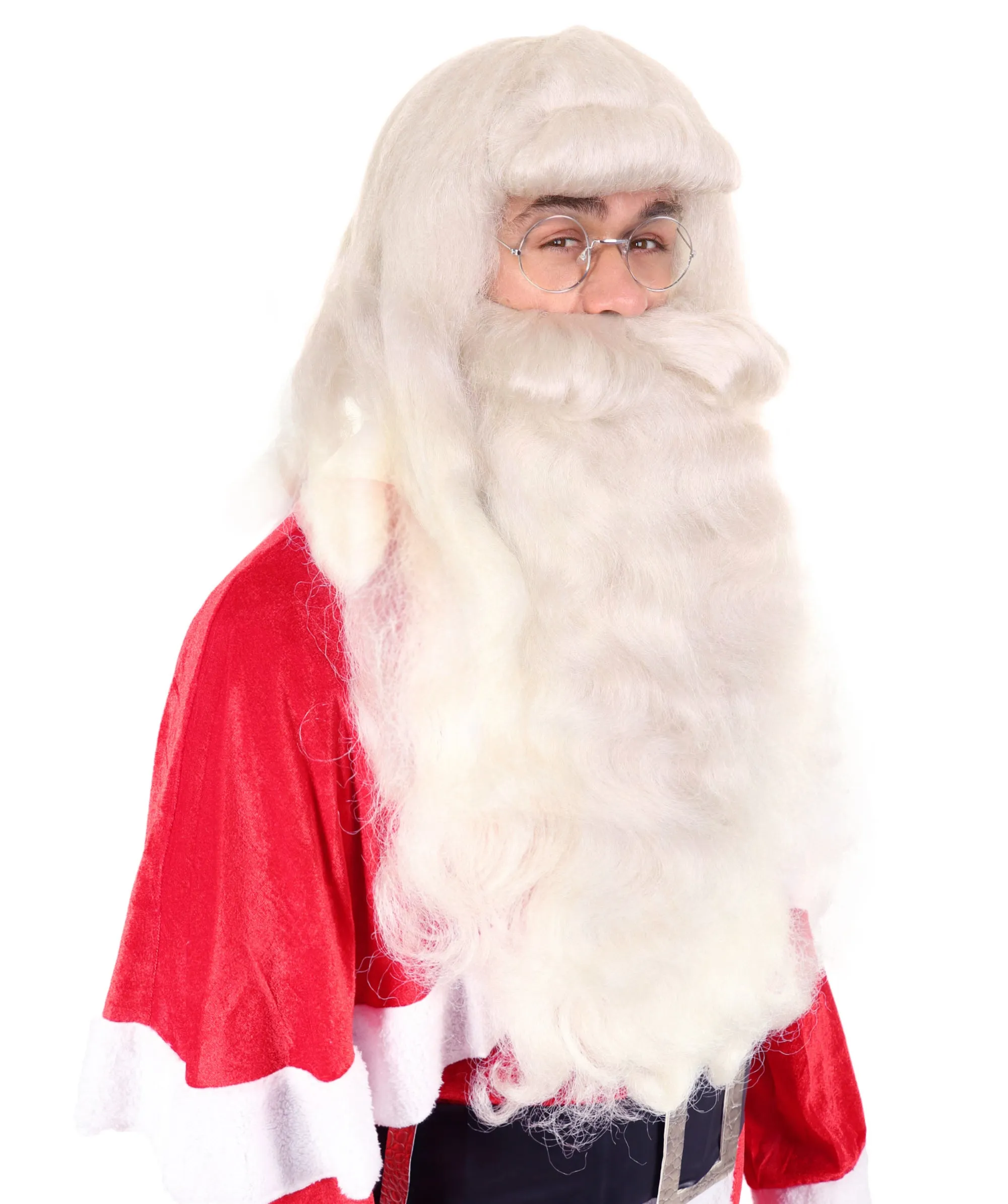 HPO Men's Santa Claus Long Wig and Beard Set | Premium Standard Cap
