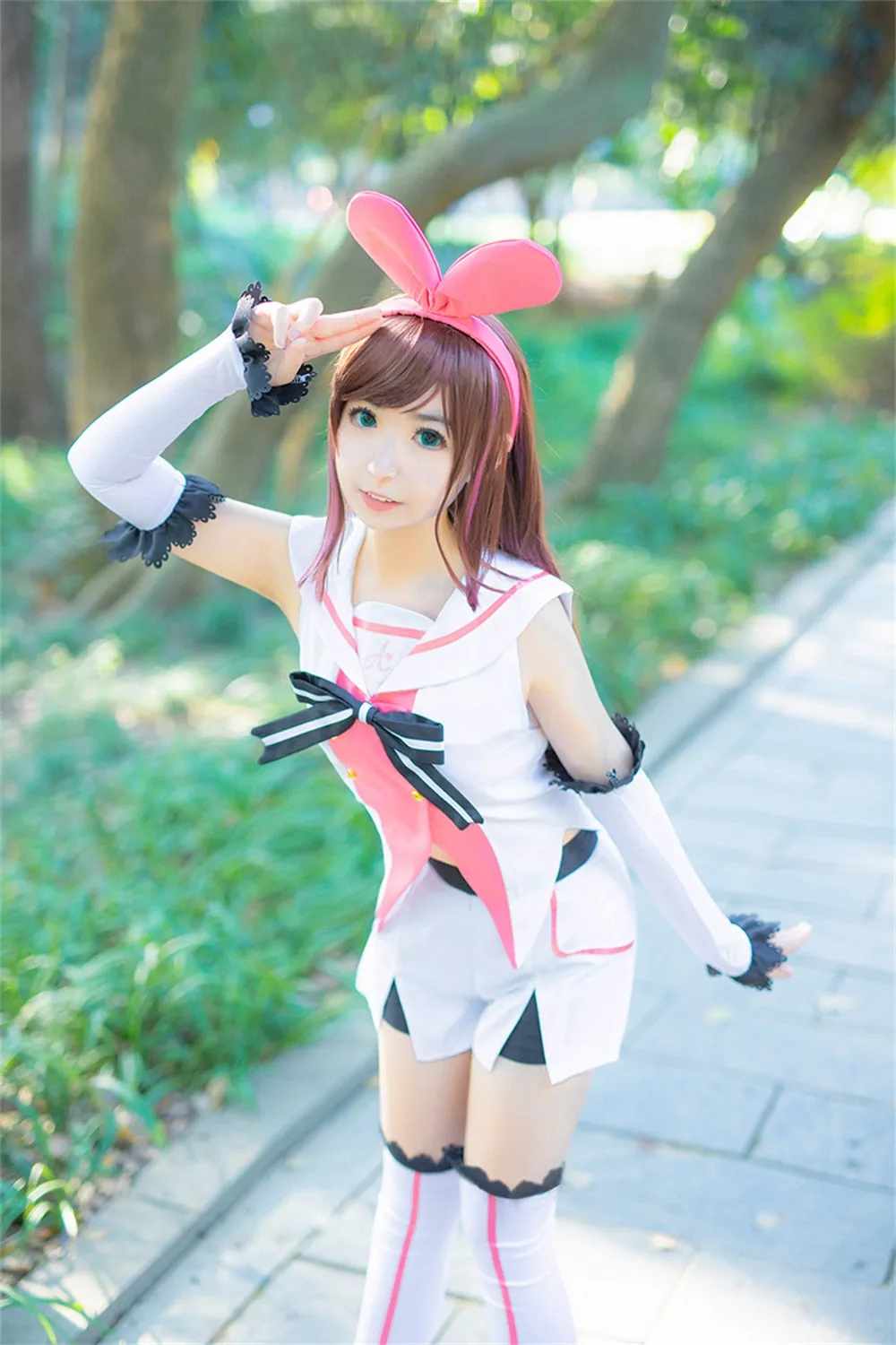 Kizuna AI Cosplay Costume  AI Channel With WIG