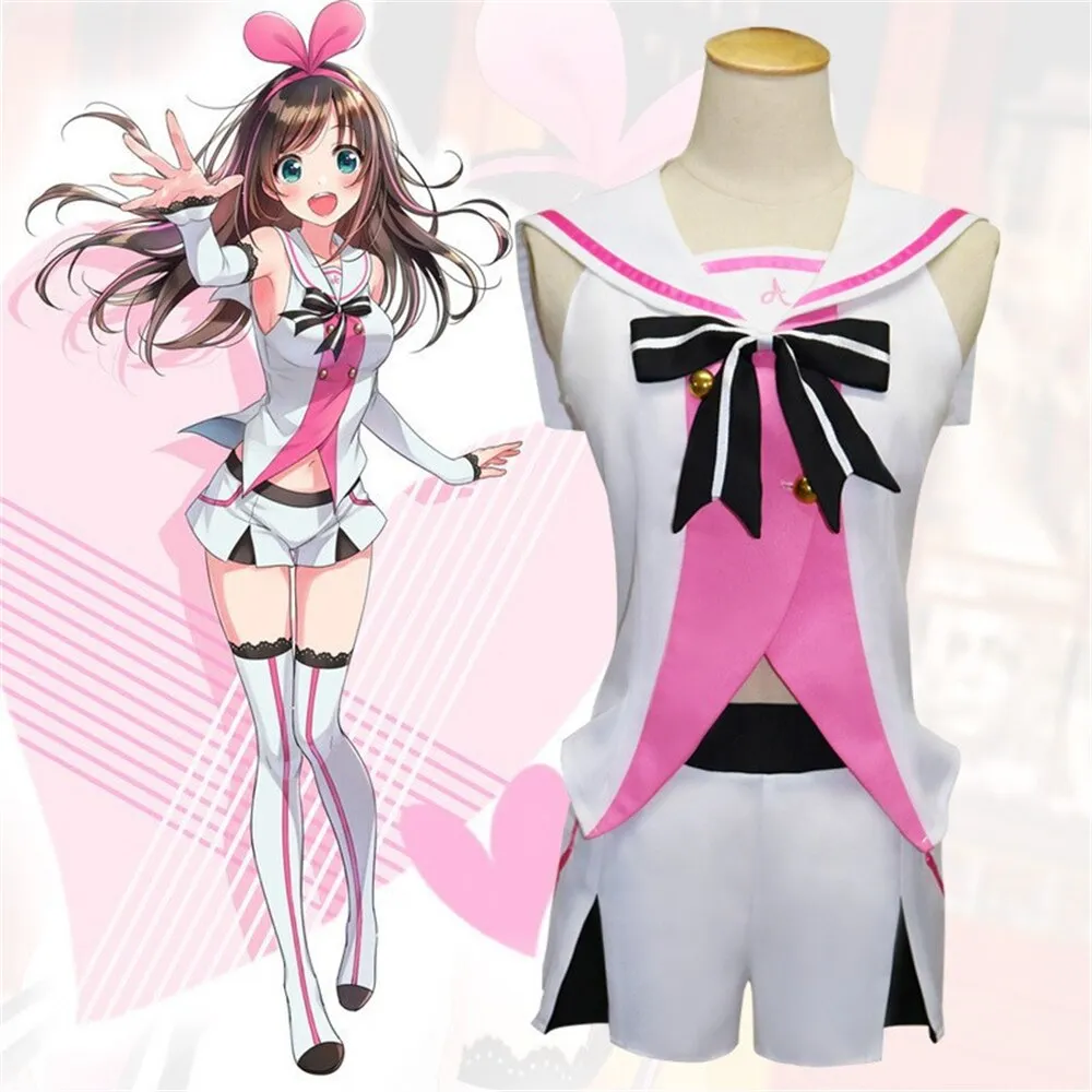 Kizuna AI Cosplay Costume  AI Channel With WIG
