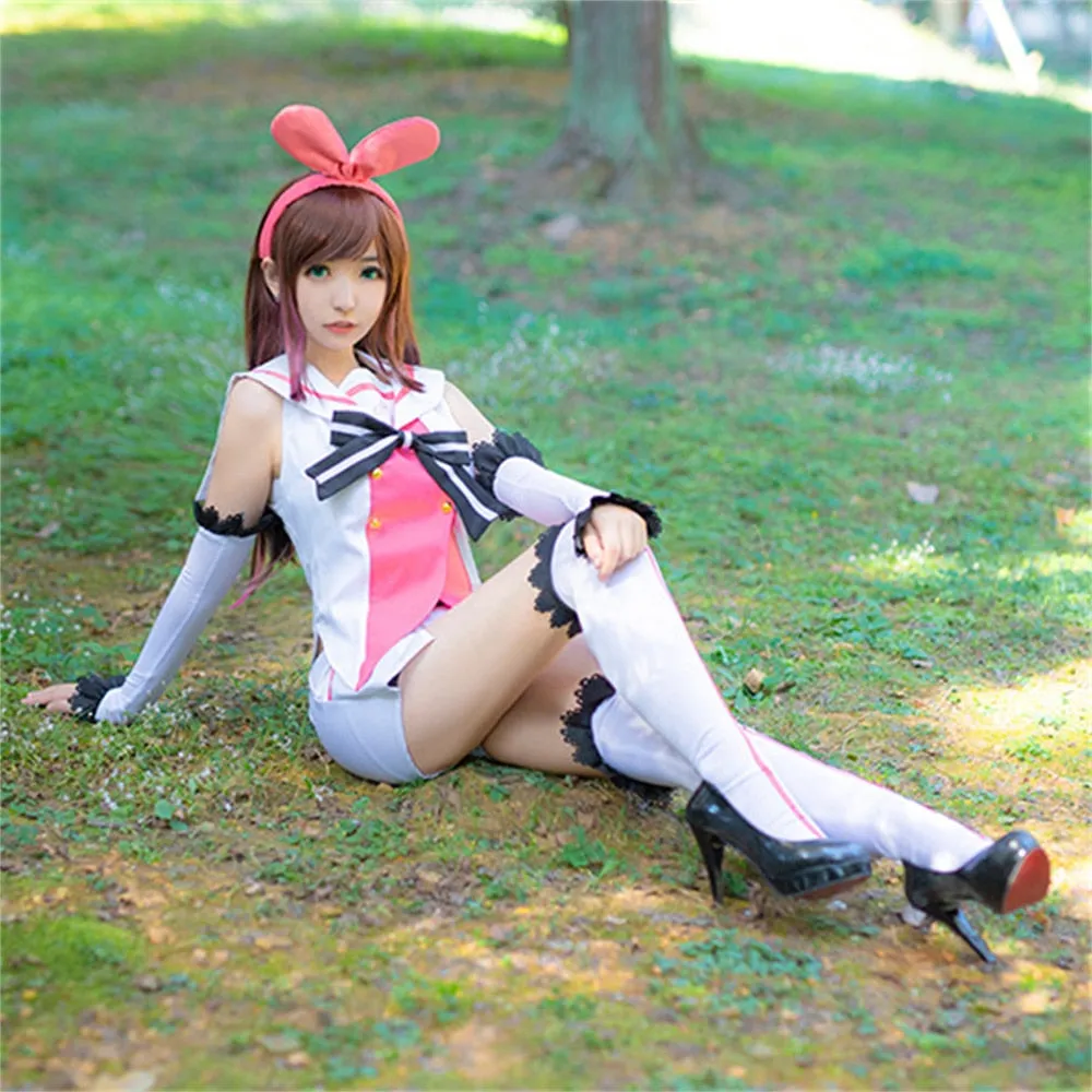 Kizuna AI Cosplay Costume  AI Channel With WIG
