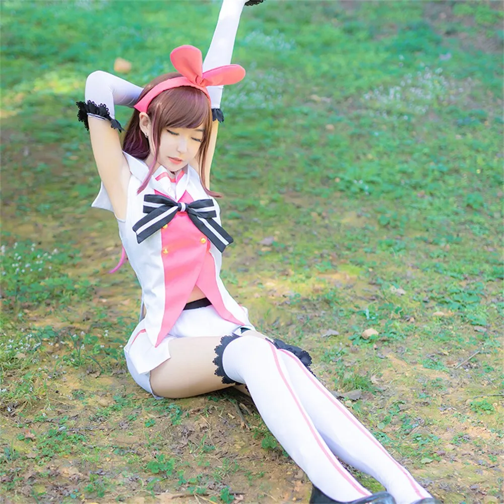 Kizuna AI Cosplay Costume  AI Channel With WIG