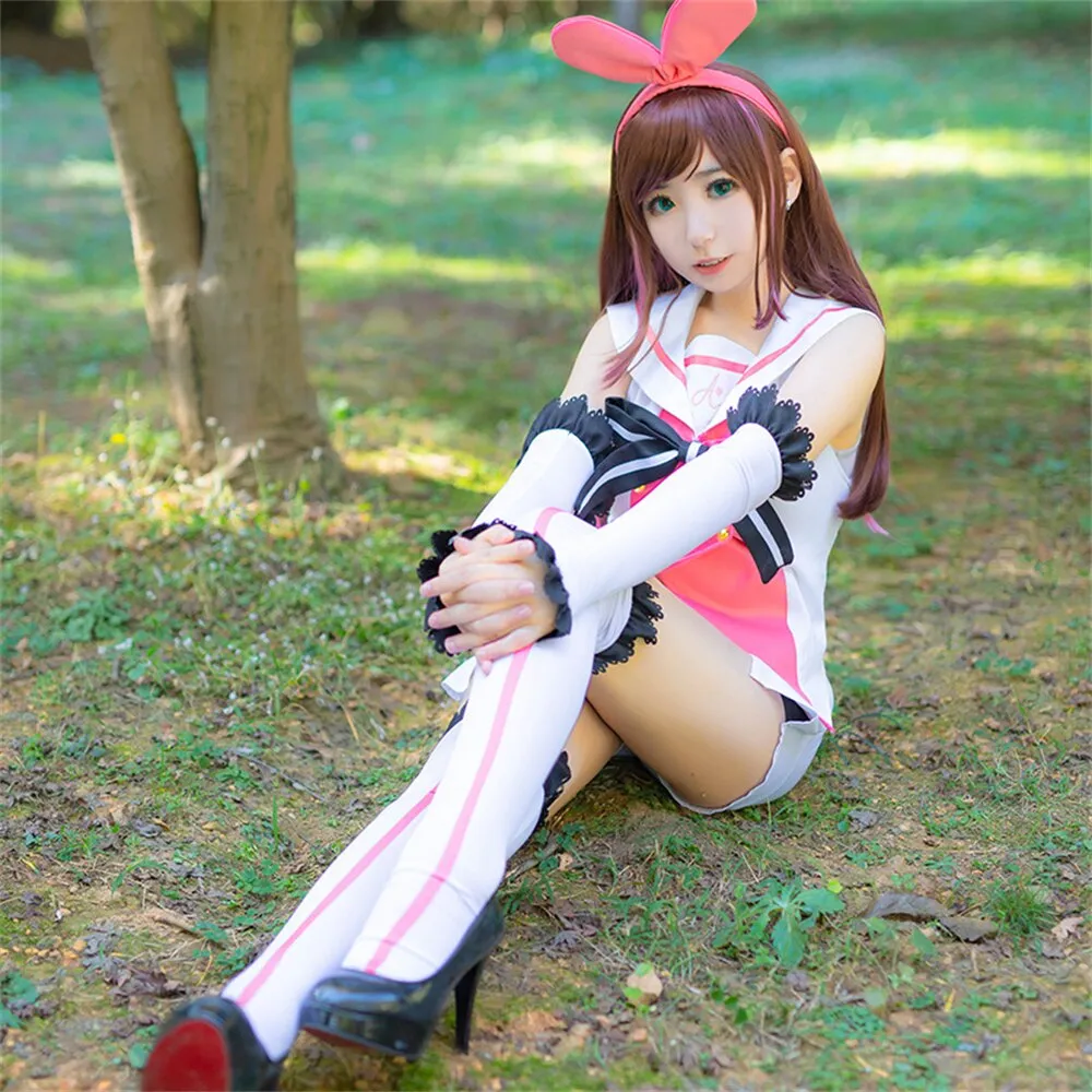 Kizuna AI Cosplay Costume  AI Channel With WIG