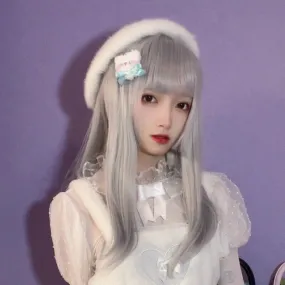 Lolita White Long Straight Hair Wig