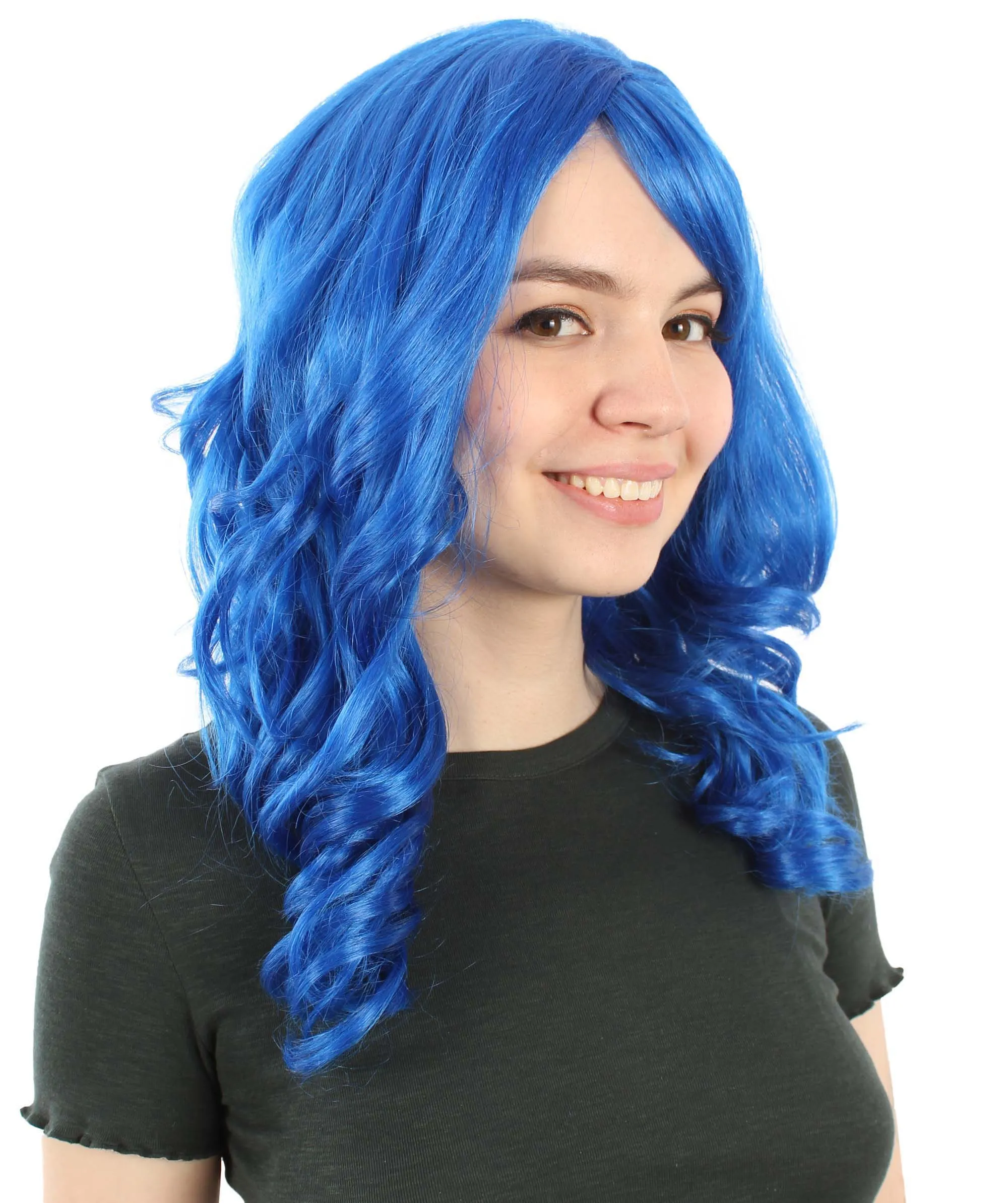 Long Length Wavy Cosplay Halloween Costume Party Hair Synthetic Fiber Mermaid Fairytale Wig, 18 Inches | HPO