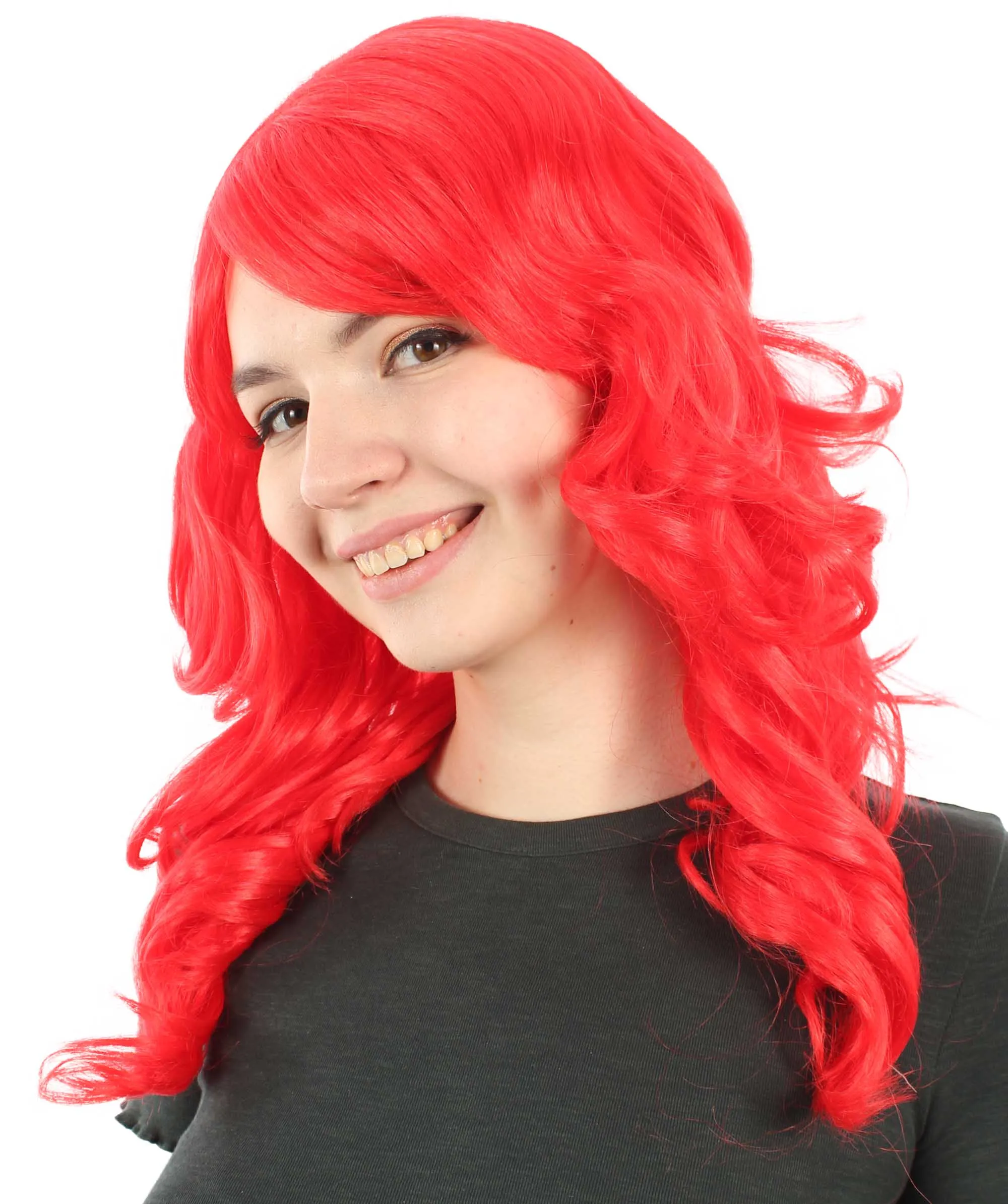 Long Length Wavy Cosplay Halloween Costume Party Hair Synthetic Fiber Mermaid Fairytale Wig, 18 Inches | HPO