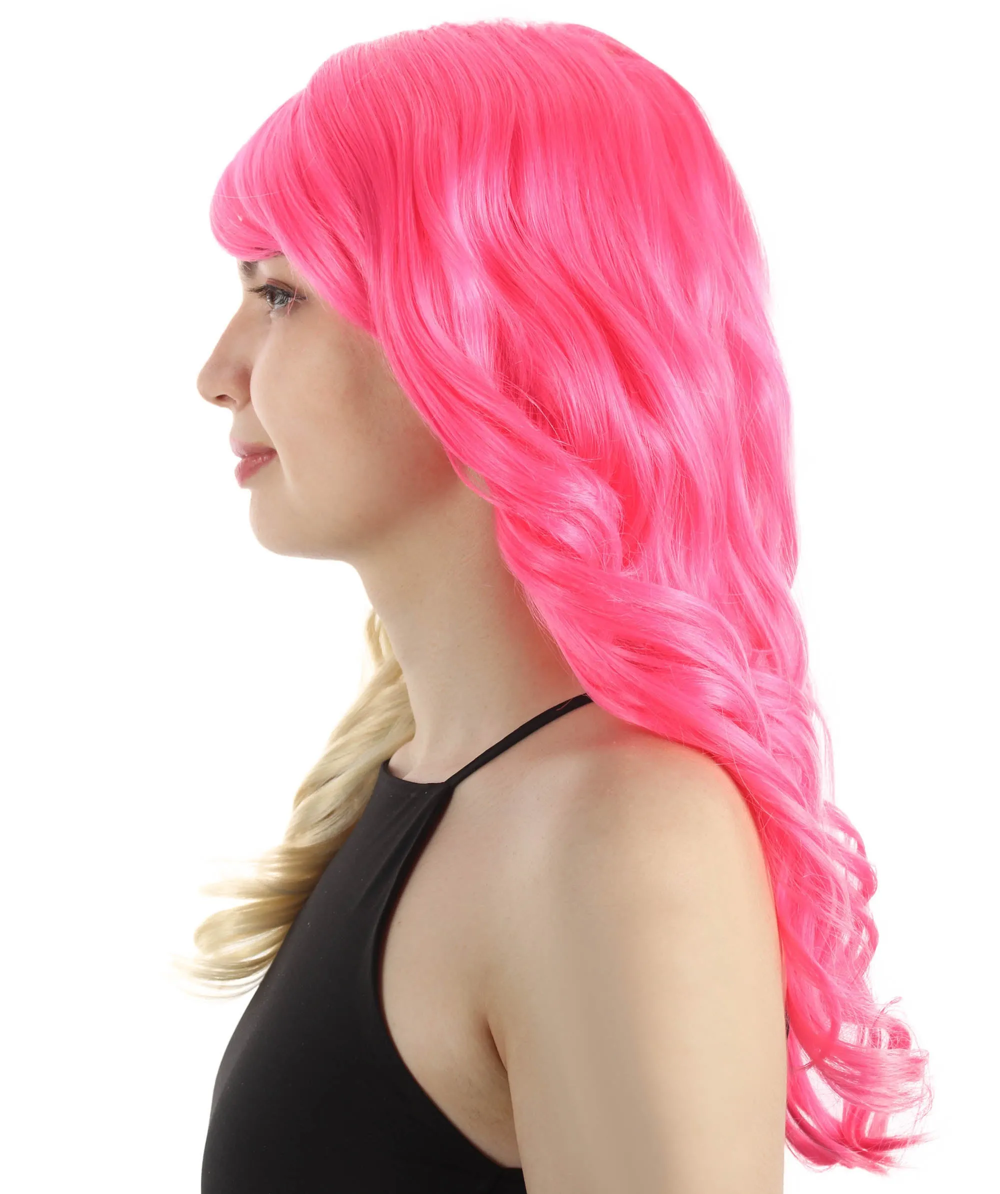 Long Length Wavy Cosplay Halloween Costume Party Hair Synthetic Fiber Mermaid Fairytale Wig, 18 Inches | HPO